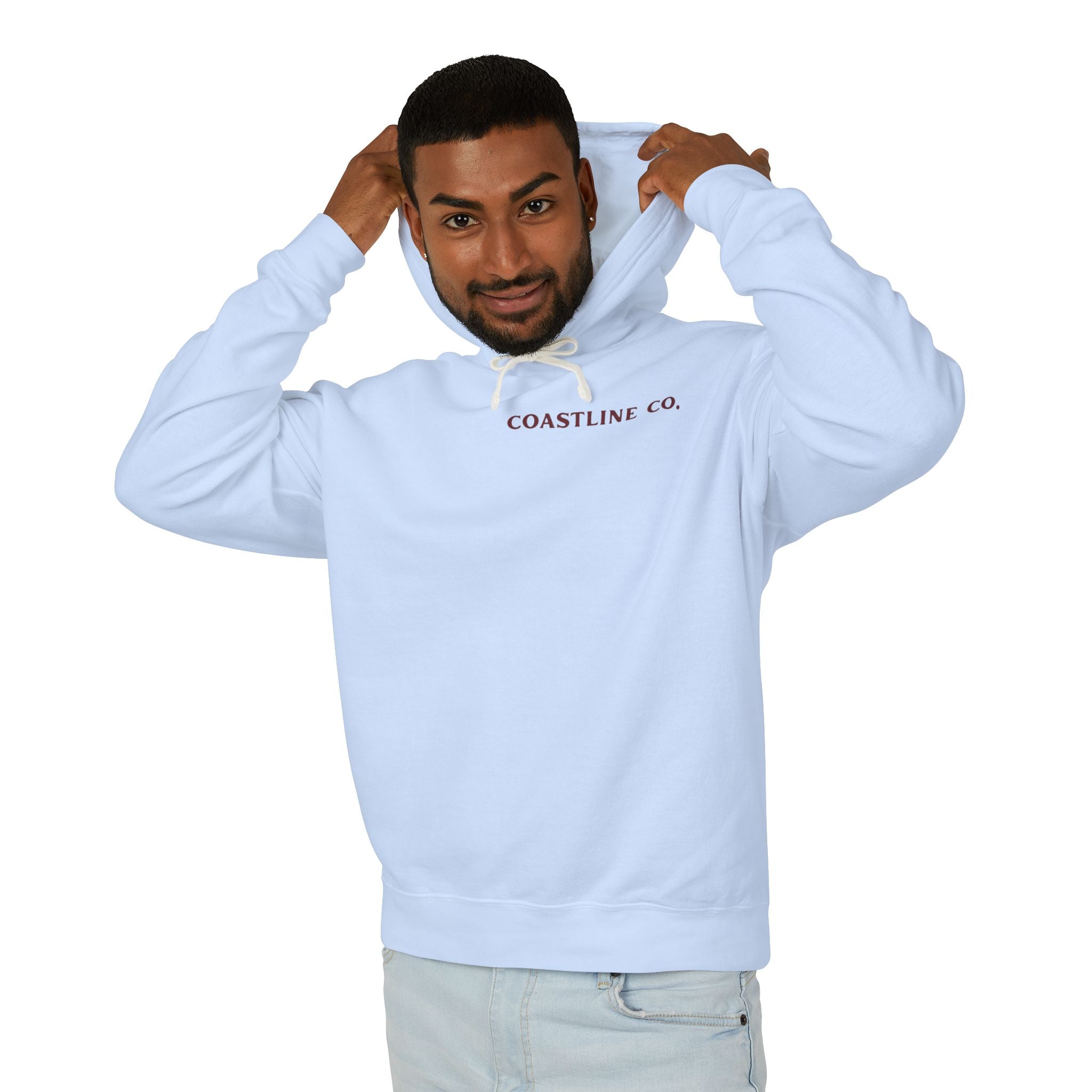 Coastline Co. Fish Logo Hoodie — Lightweight Coastal Pullover