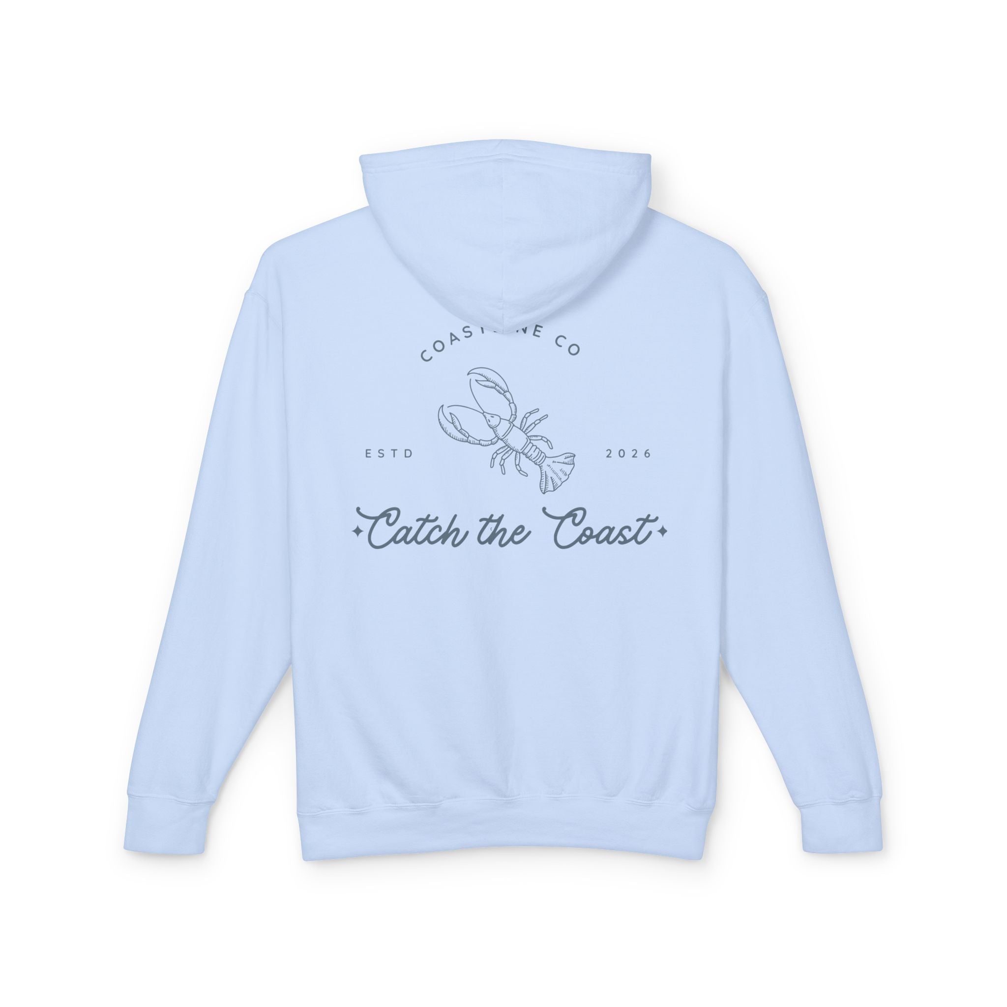 Catch the Coast Hoodie — Coastal Crab Graphic Lightweight Hooded Sweatshirt