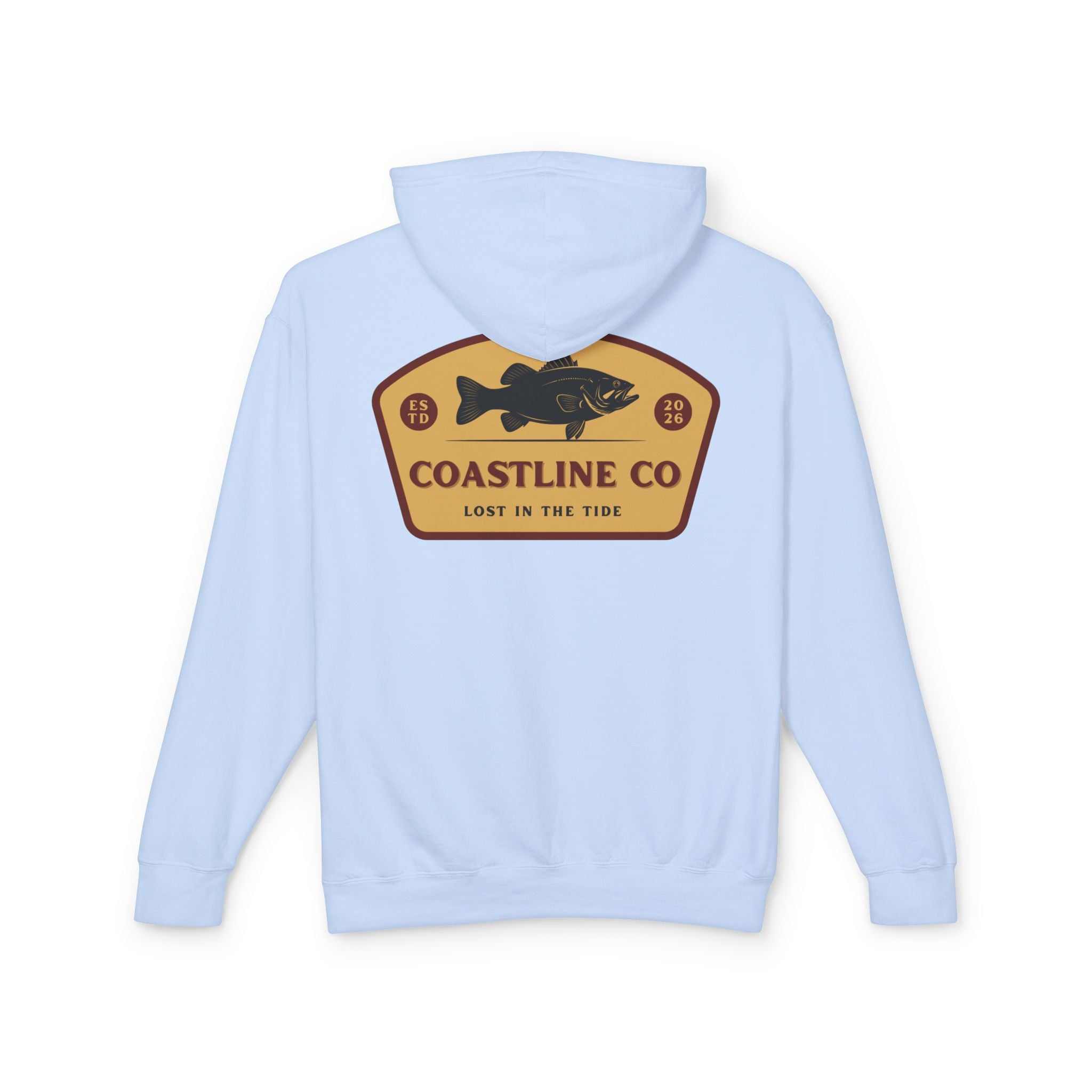Coastline Co. Fish Logo Hoodie — Lightweight Coastal Pullover