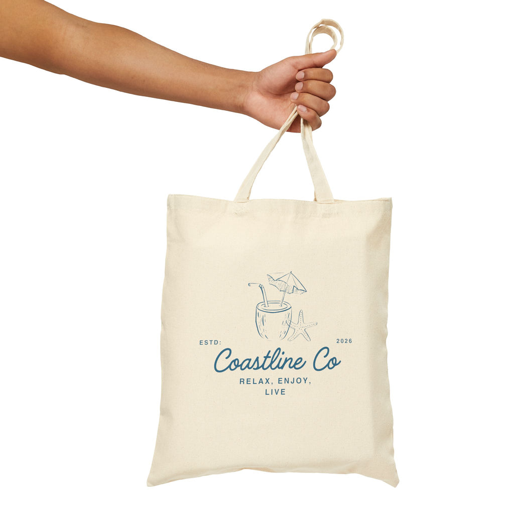 Coastline Co Canvas Tote Bag — Relax, Enjoy Beach Market Tote