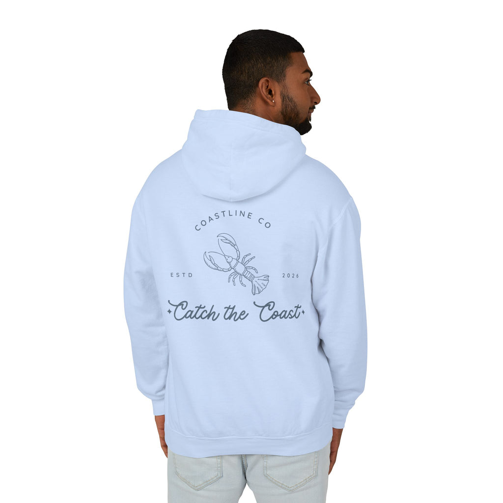 Catch the Coast Hoodie — Coastal Crab Graphic Lightweight Hooded Sweatshirt