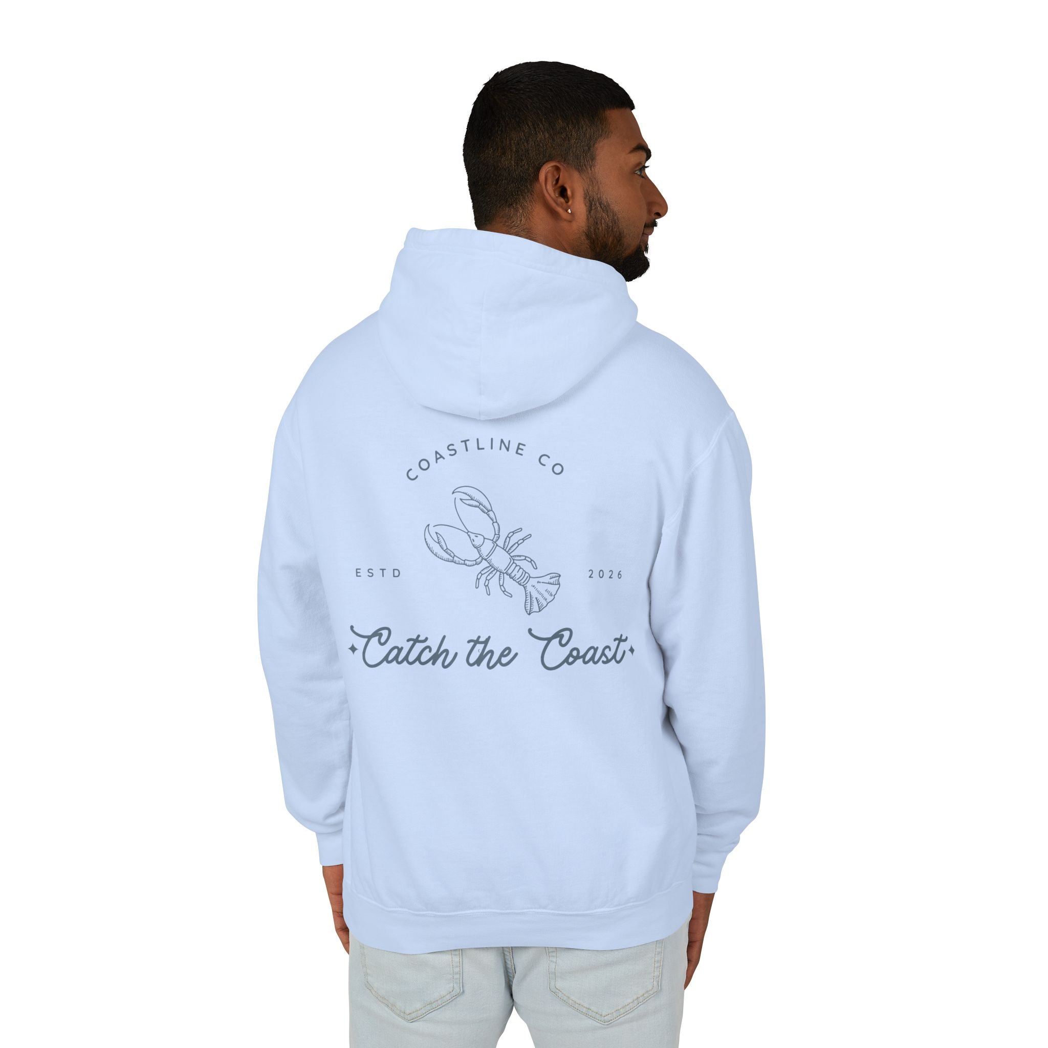 Catch the Coast Hoodie — Coastal Crab Graphic Lightweight Hooded Sweatshirt
