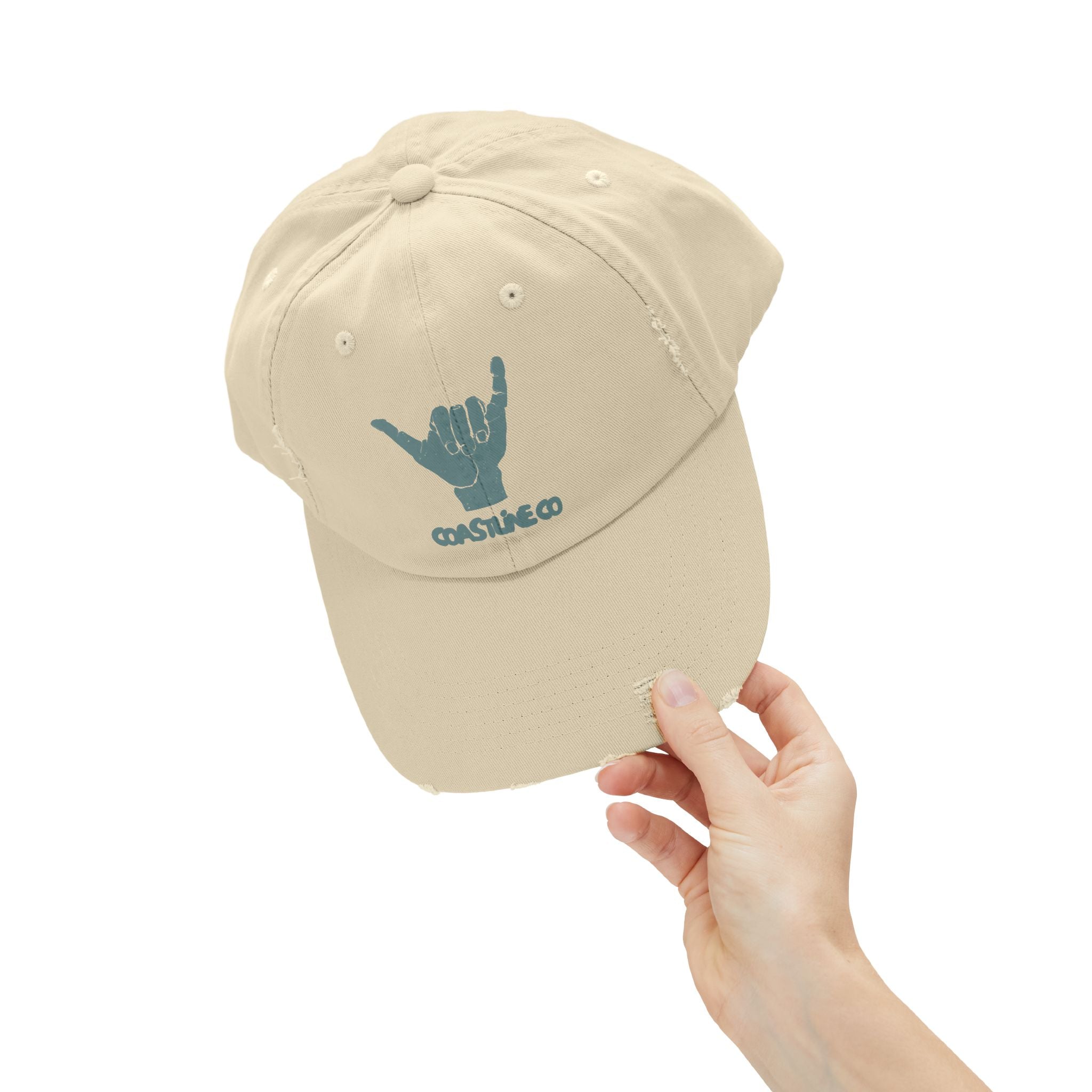 Distressed Shaka Cap — Surf Vibe Embroidered Hat