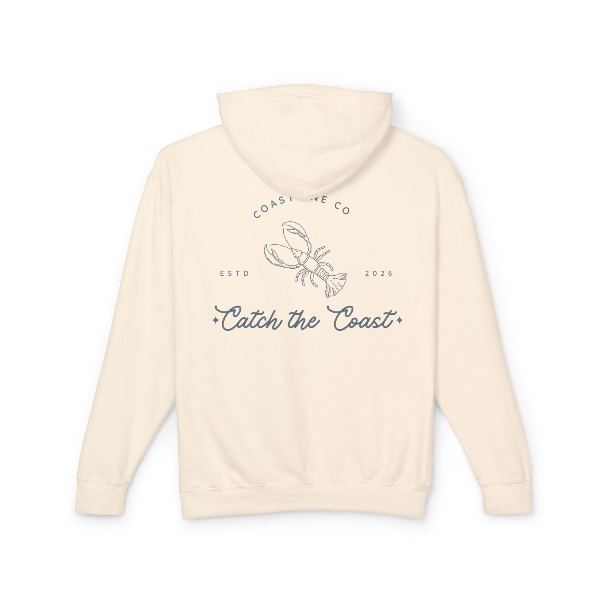 Catch the Coast Hoodie — Coastal Crab Graphic Lightweight Hooded Sweatshirt