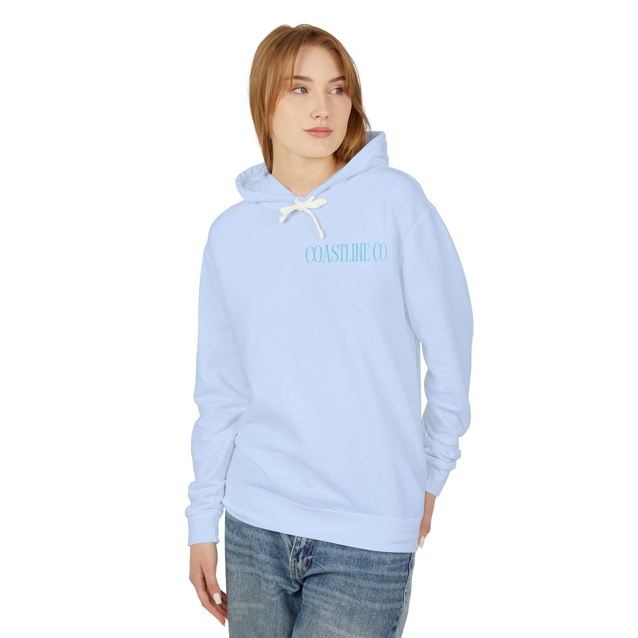 Coastline Co. Script Logo Hoodie — Beachy Lightweight Pullover