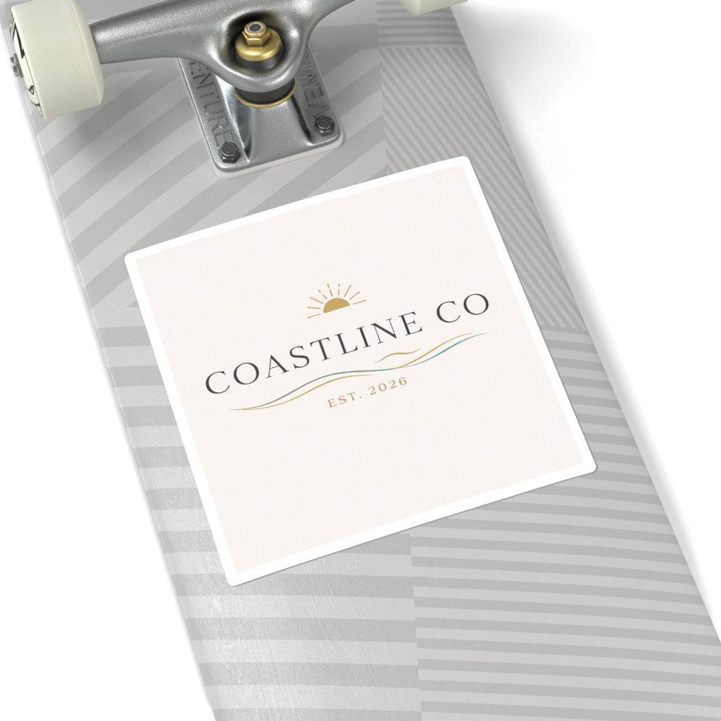 Coastline Co Square Sticker — Est. 2026 Minimal Coastal Logo Sticker