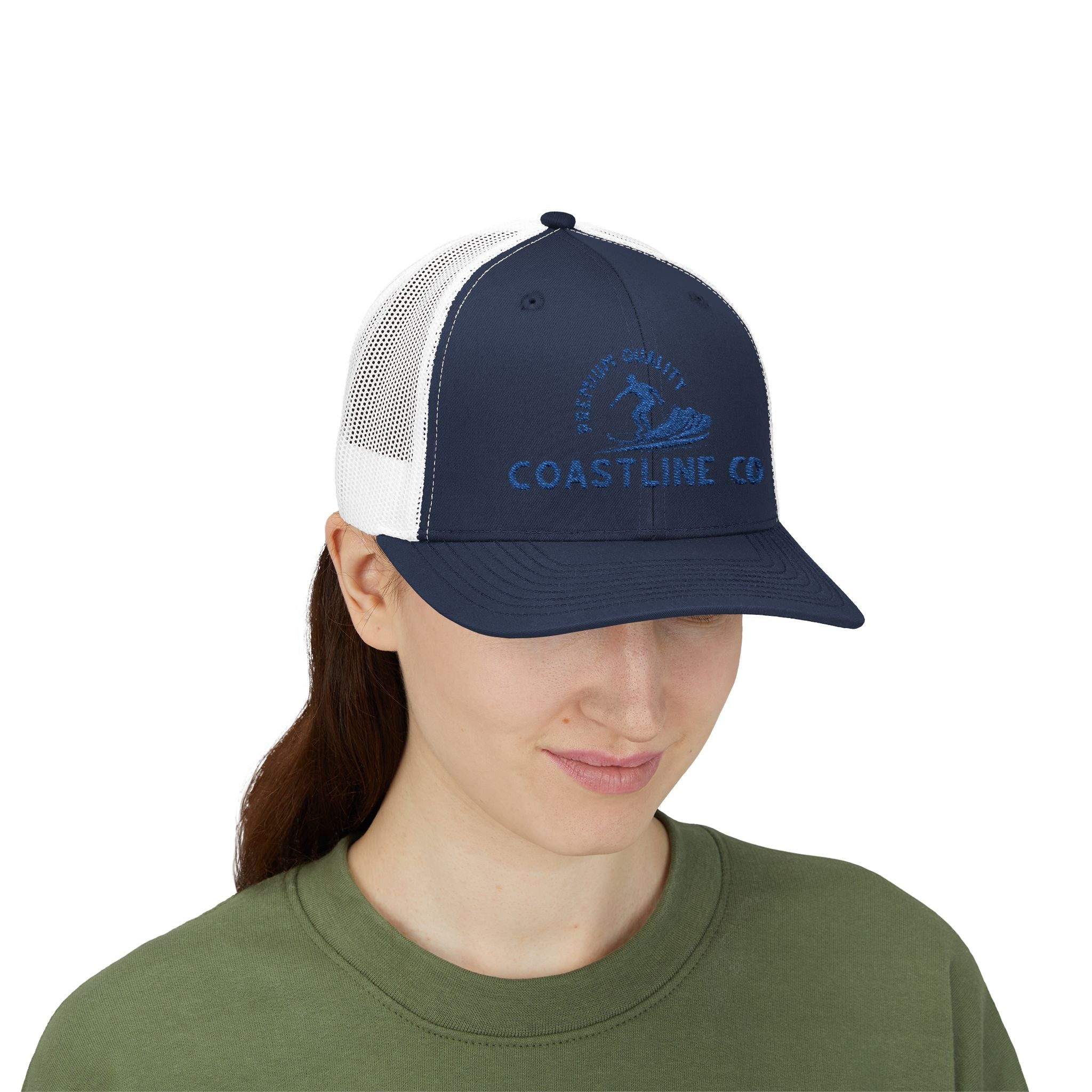 Coastline Co. Wave Trucker Cap – Premium Surf Logo Snapback