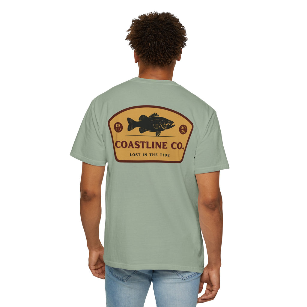Coastline Co. Bass Patch Tee — "Lost in the Tide" Graphic T-Shirt