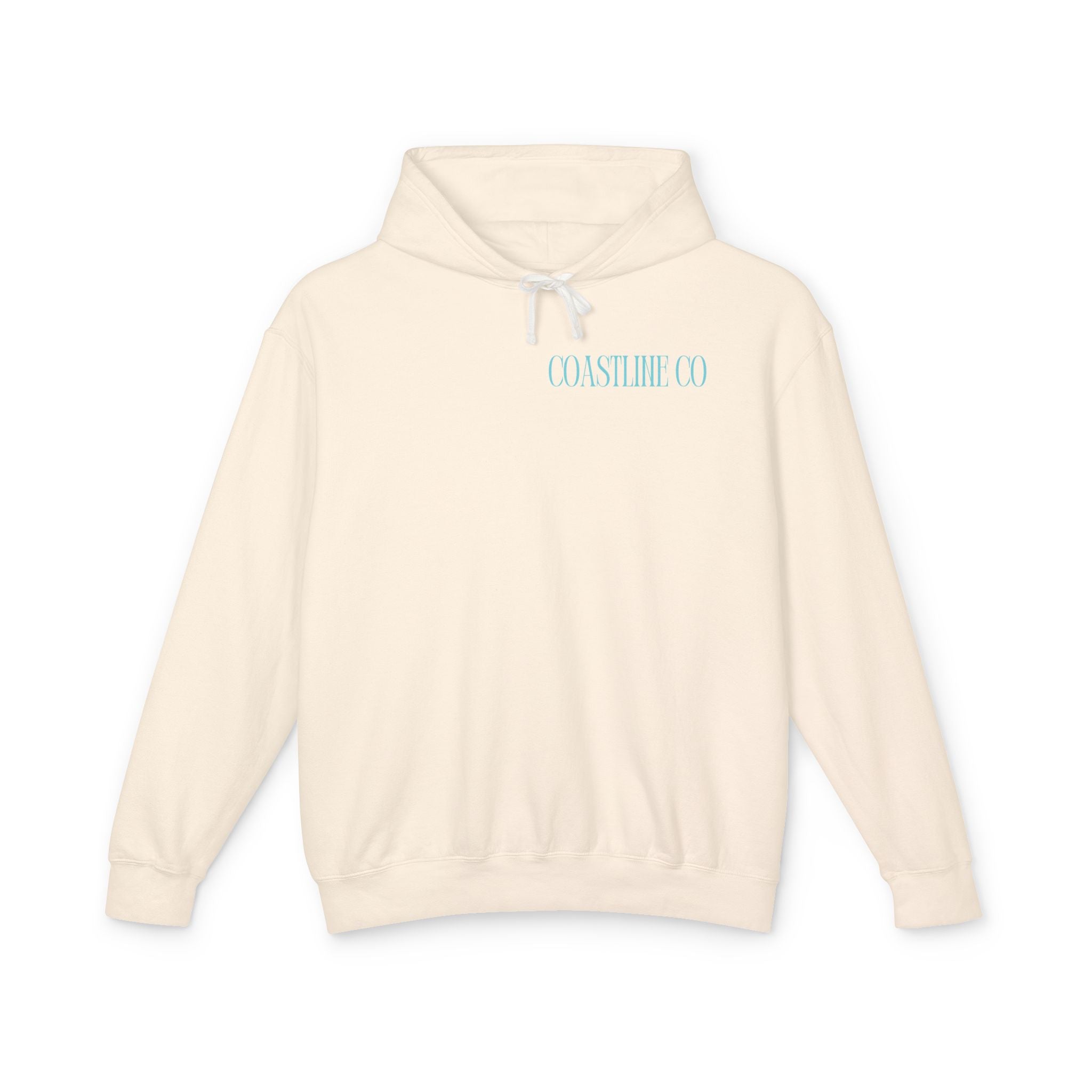 Coastline Co. Script Logo Hoodie — Beachy Lightweight Pullover