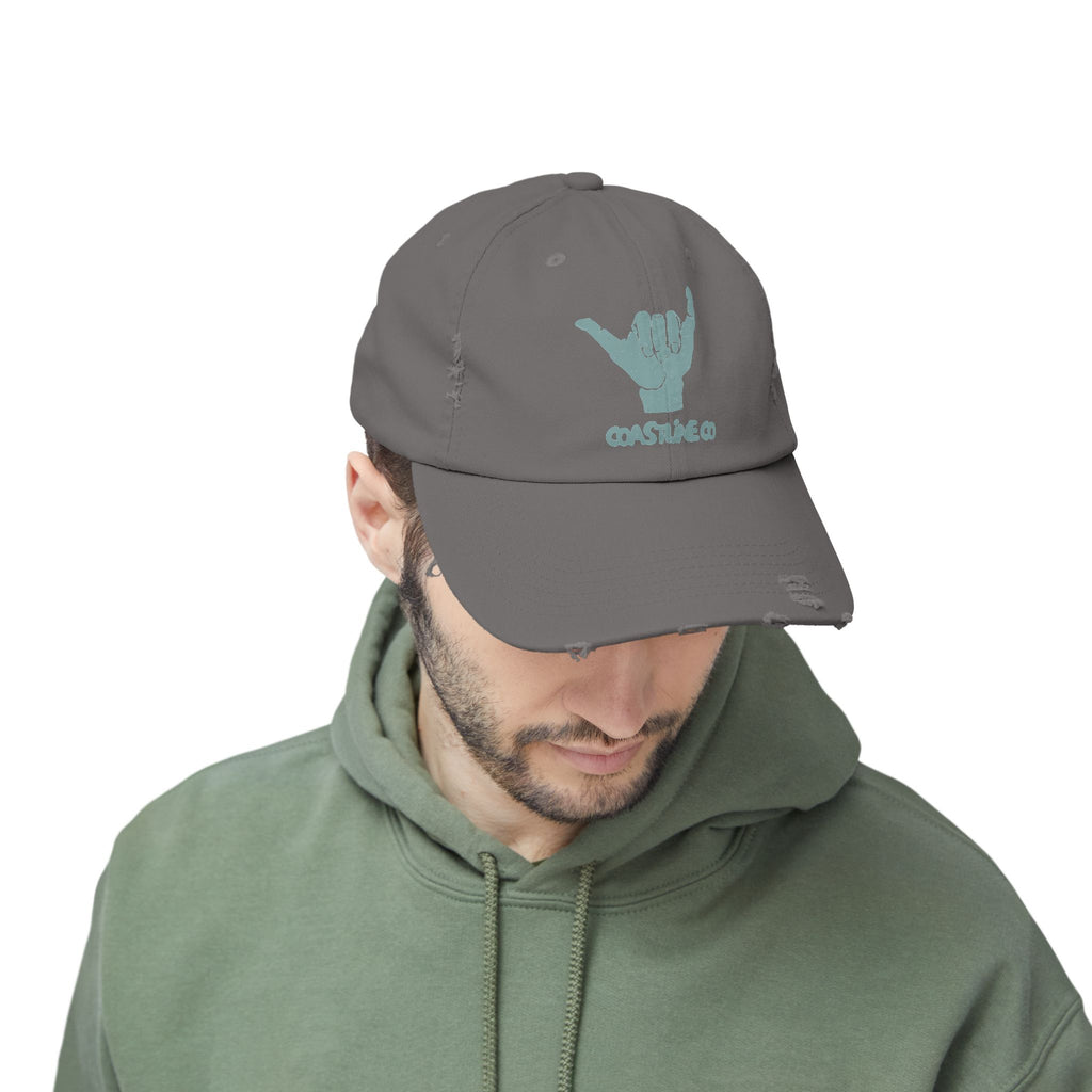 Distressed Shaka Cap — Surf Vibe Embroidered Hat