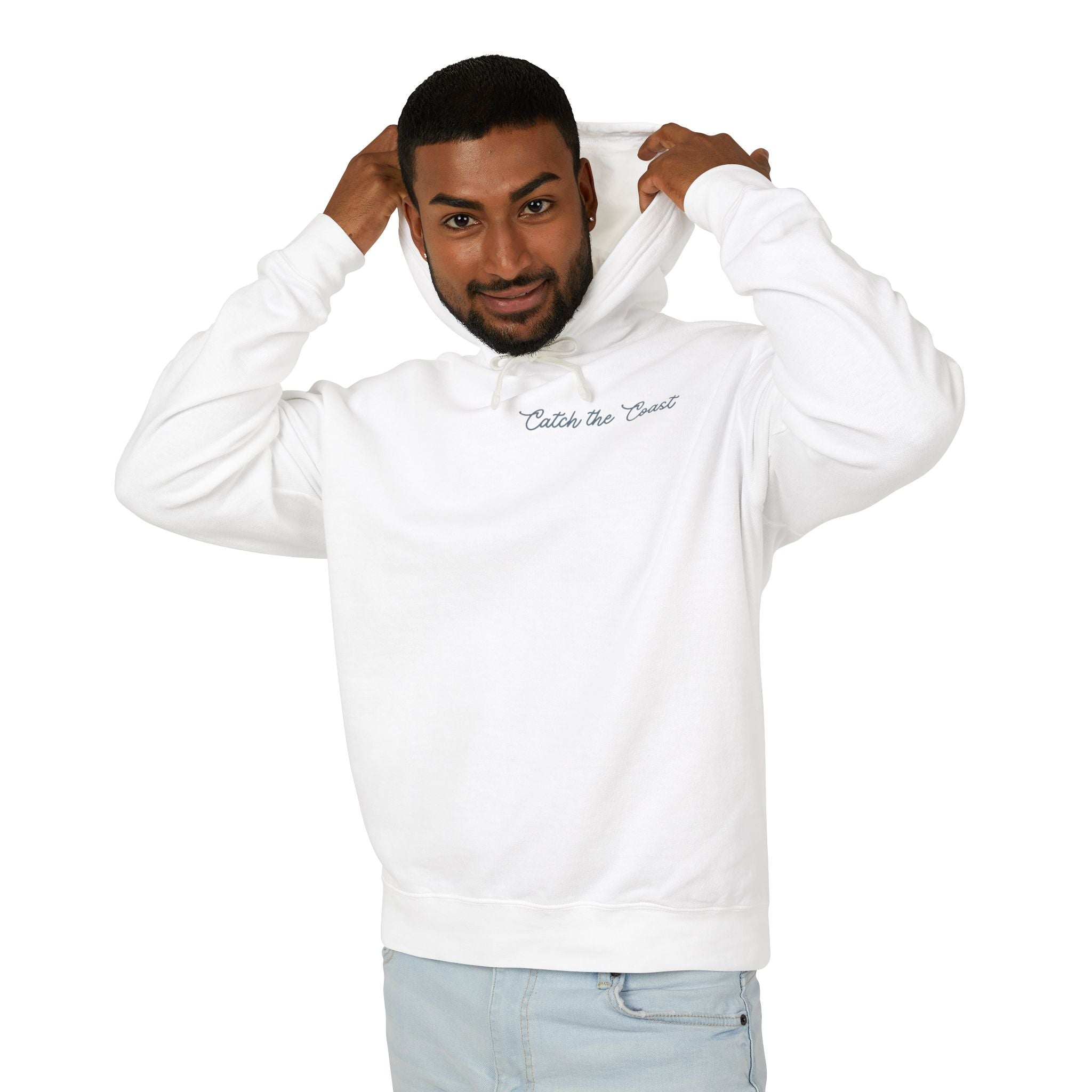 Catch the Coast Hoodie — Coastal Crab Graphic Lightweight Hooded Sweatshirt