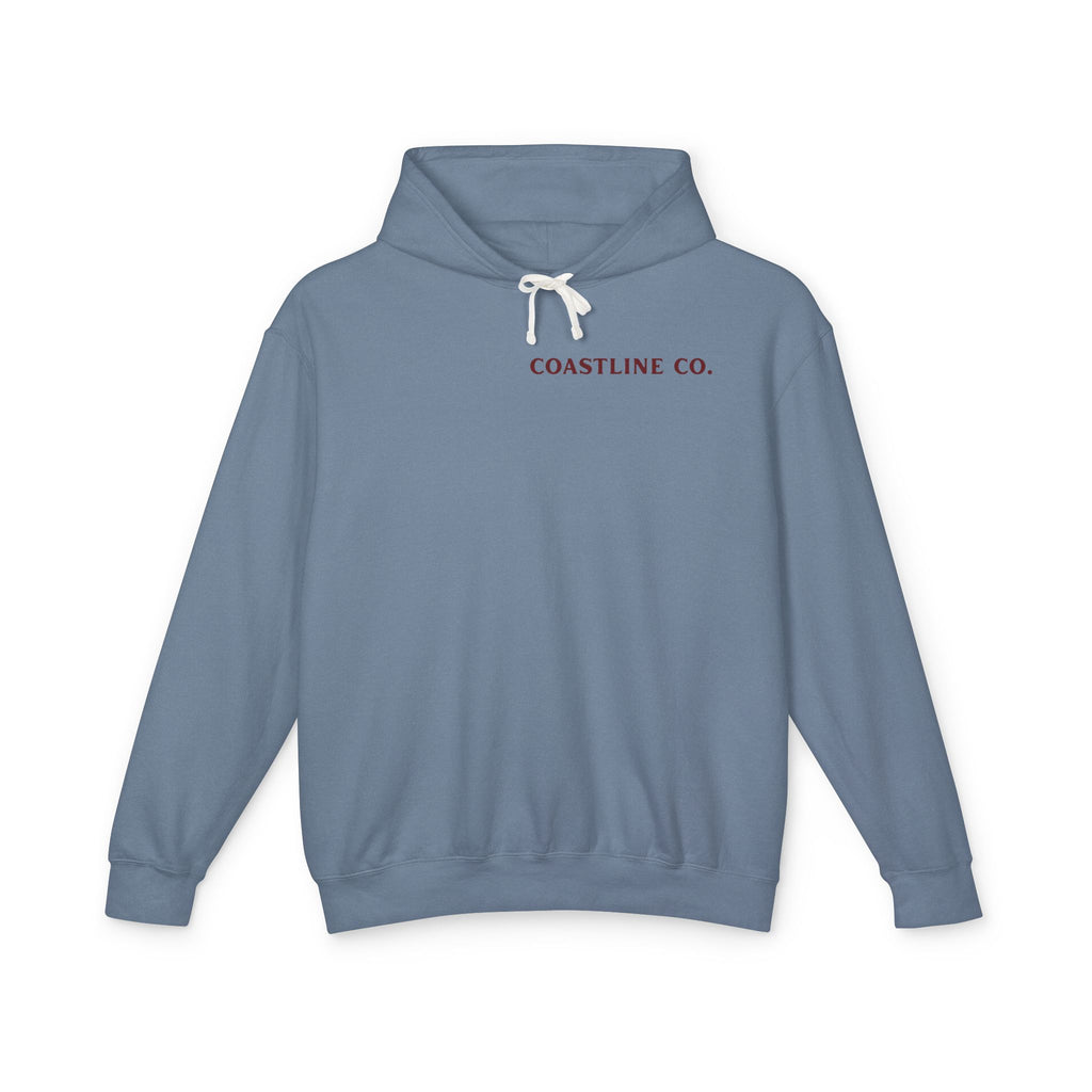 Coastline Co. Fish Logo Hoodie — Lightweight Coastal Pullover
