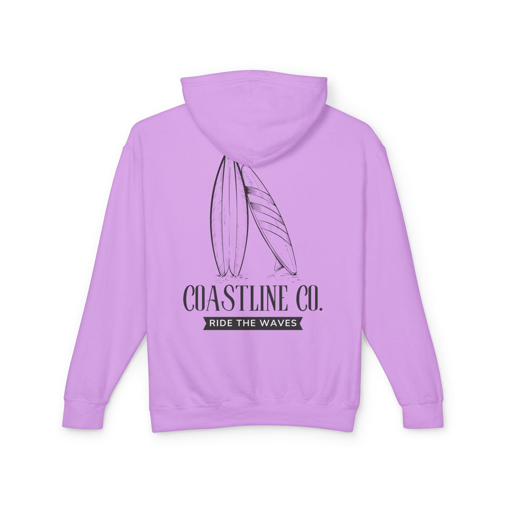 Coastline Co. Surf Hoodie — "Ride The Waves" Lightweight Hooded Sweatshirt