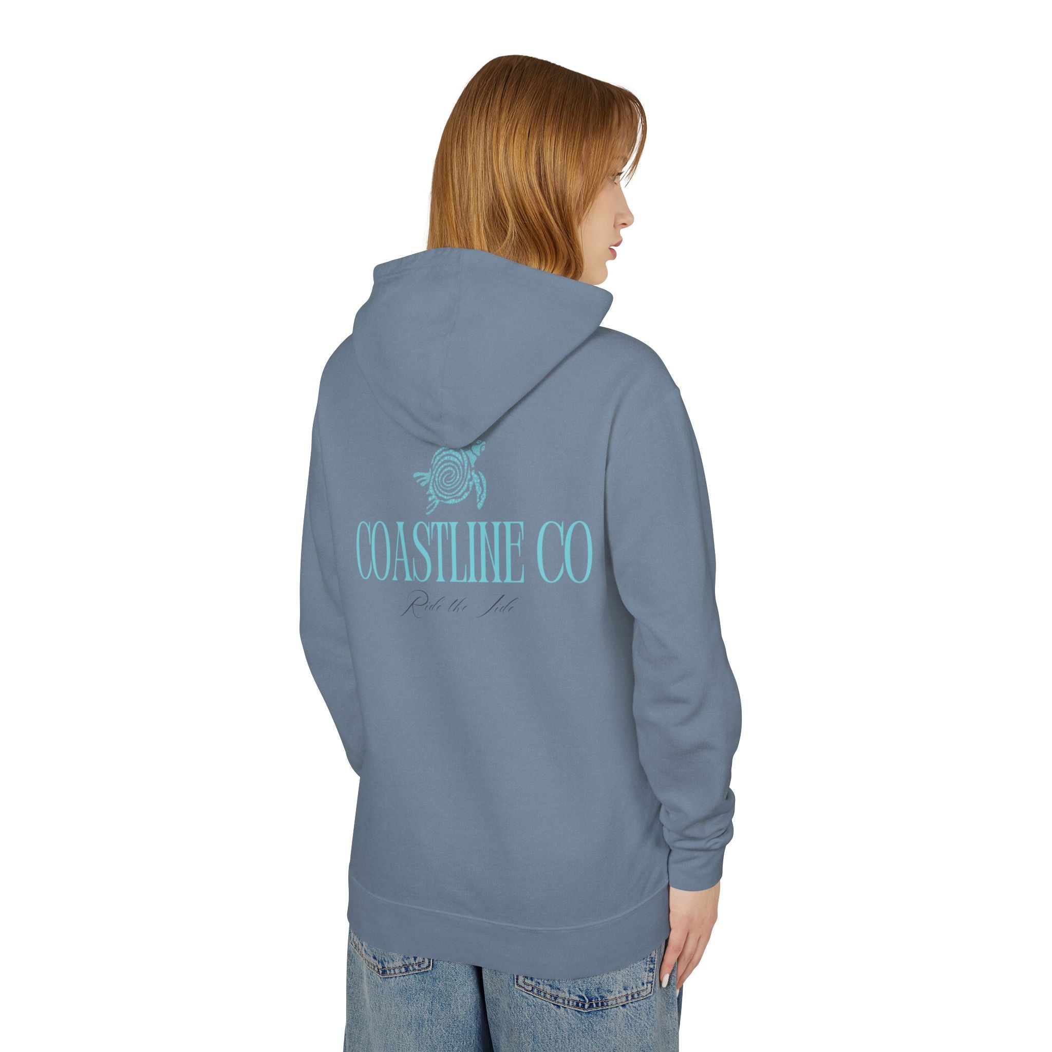 Coastline Co. Script Logo Hoodie — Beachy Lightweight Pullover