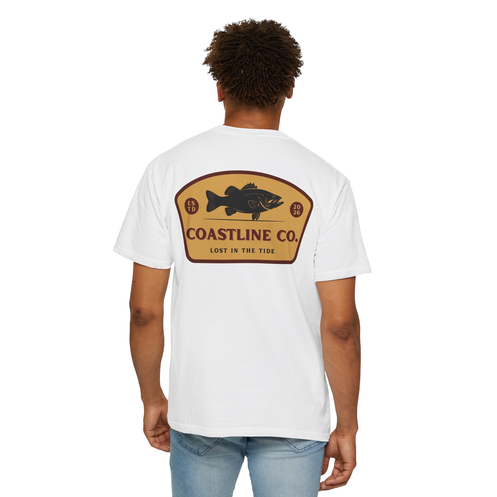 Coastline Co. Bass Patch Tee — "Lost in the Tide" Graphic T-Shirt
