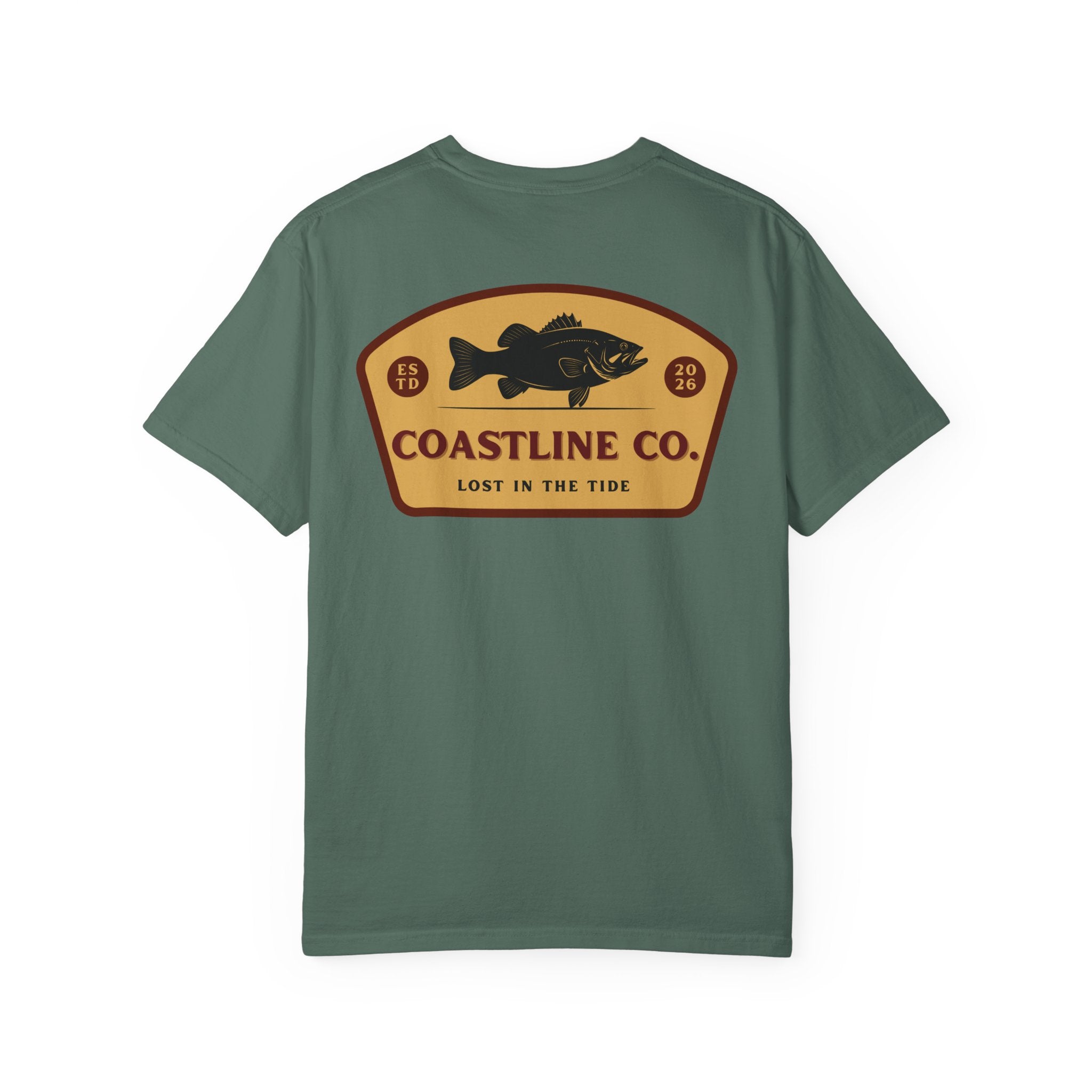 Coastline Co. Bass Patch Tee — "Lost in the Tide" Graphic T-Shirt