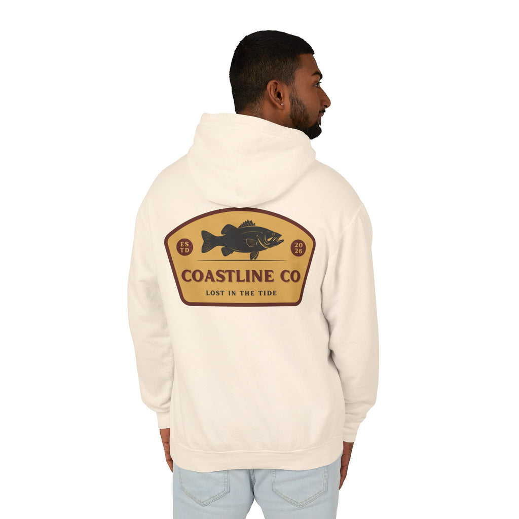 Coastline Co. Fish Logo Hoodie — Lightweight Coastal Pullover