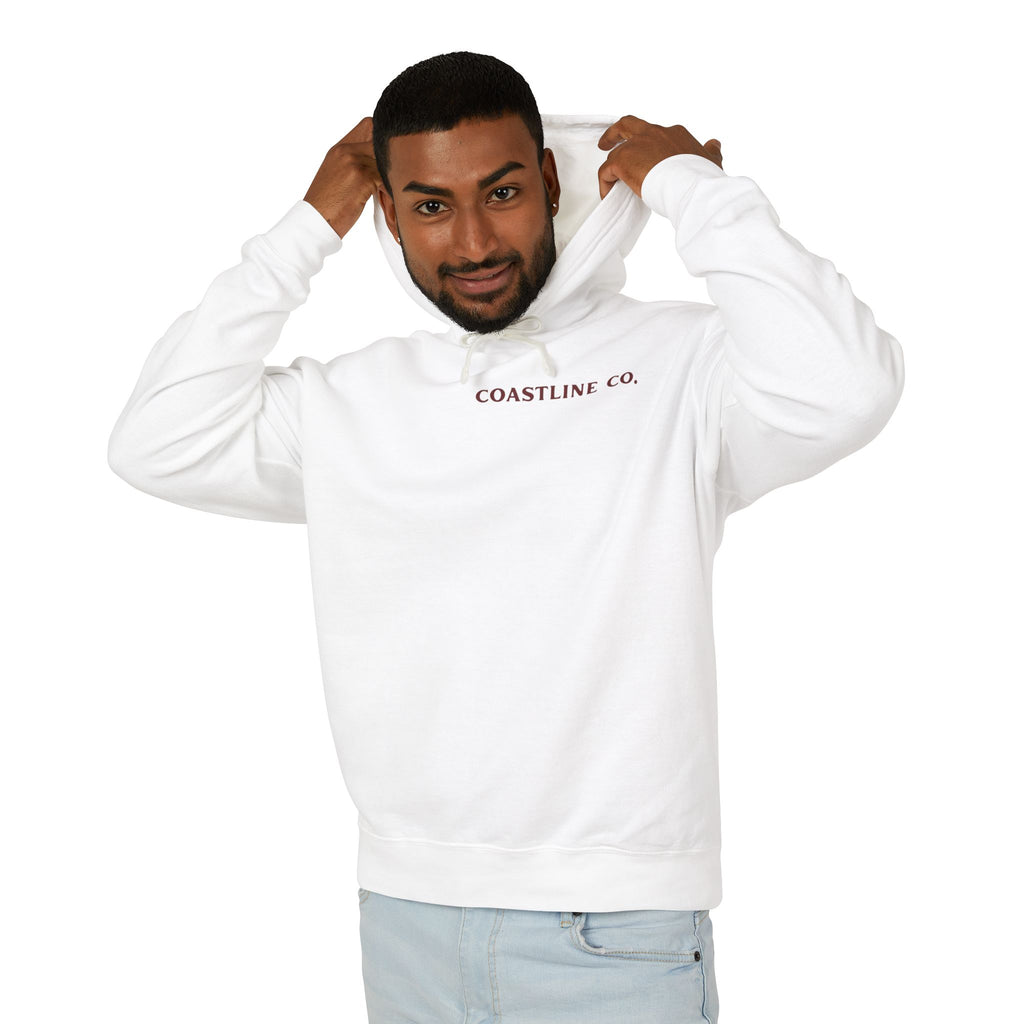 Coastline Co. Fish Logo Hoodie — Lightweight Coastal Pullover
