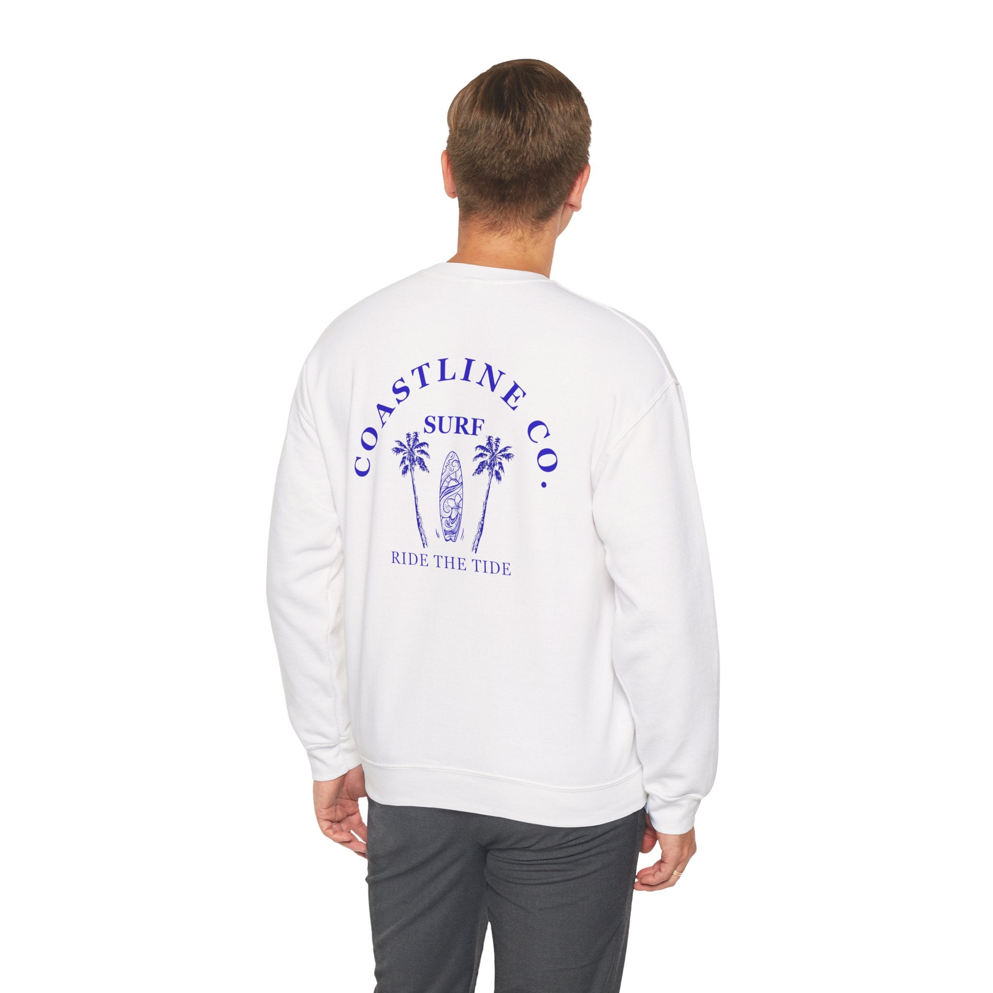 Coastline Co. Surf Crewneck Sweatshirt — 'Ride the Tide' Beach Pullover
