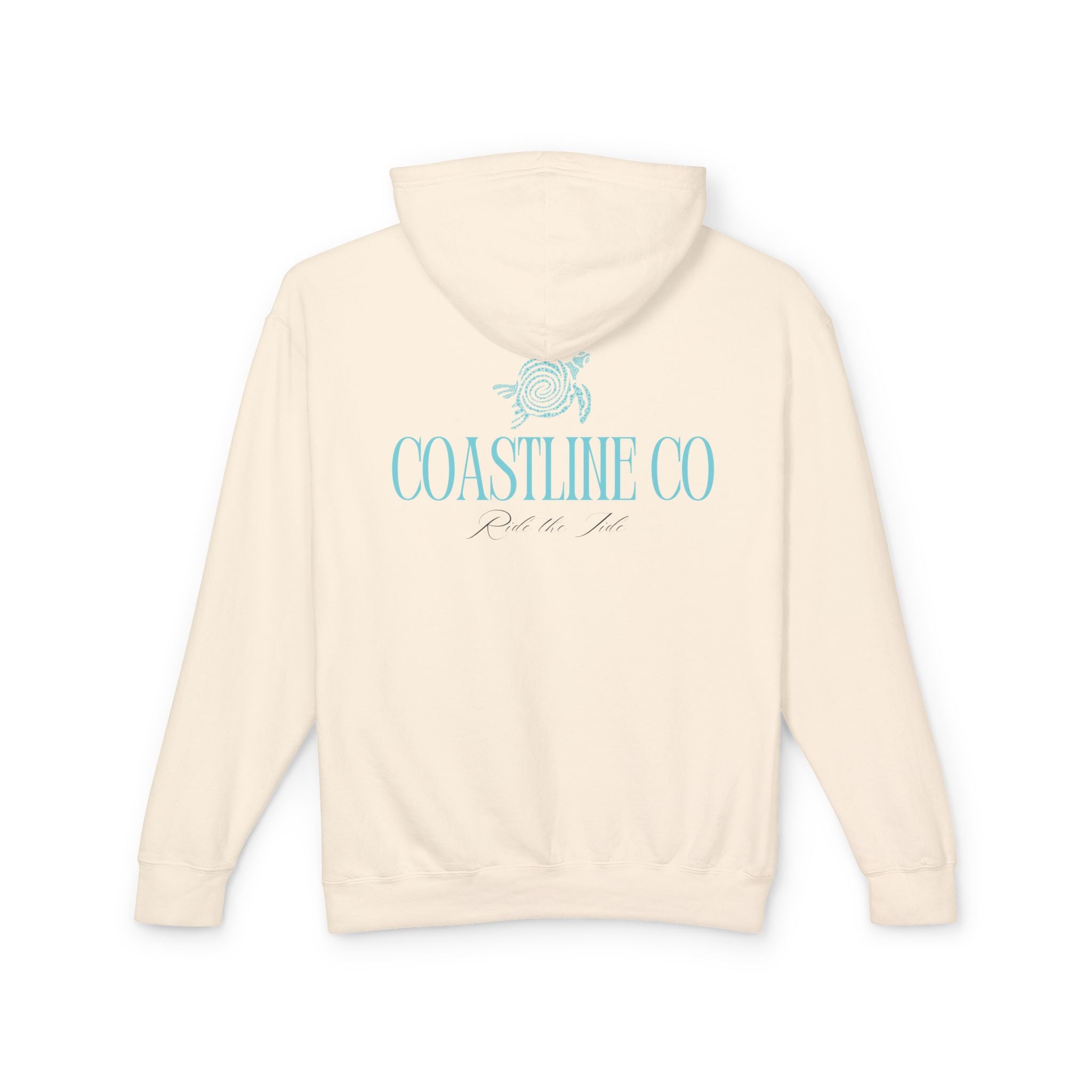 Coastline Co. Script Logo Hoodie — Beachy Lightweight Pullover
