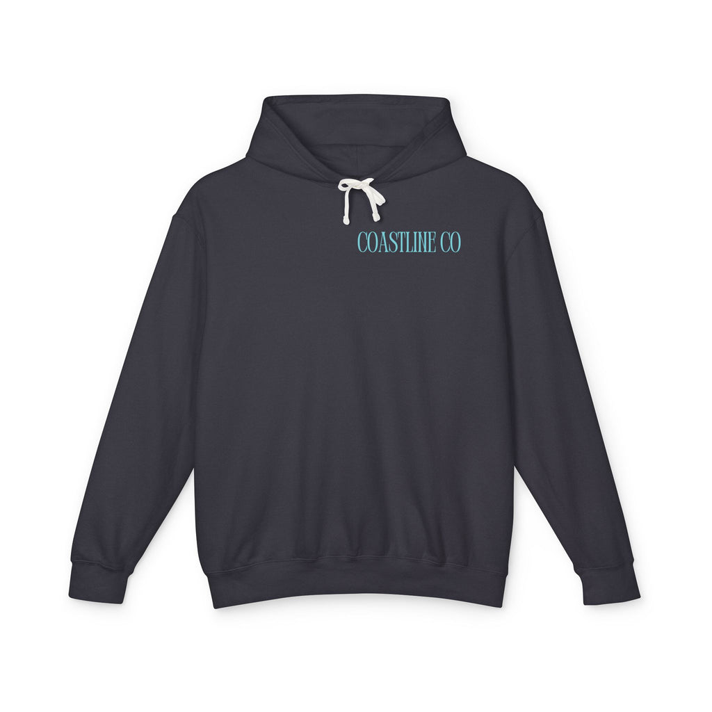 Coastline Co. Script Logo Hoodie — Beachy Lightweight Pullover