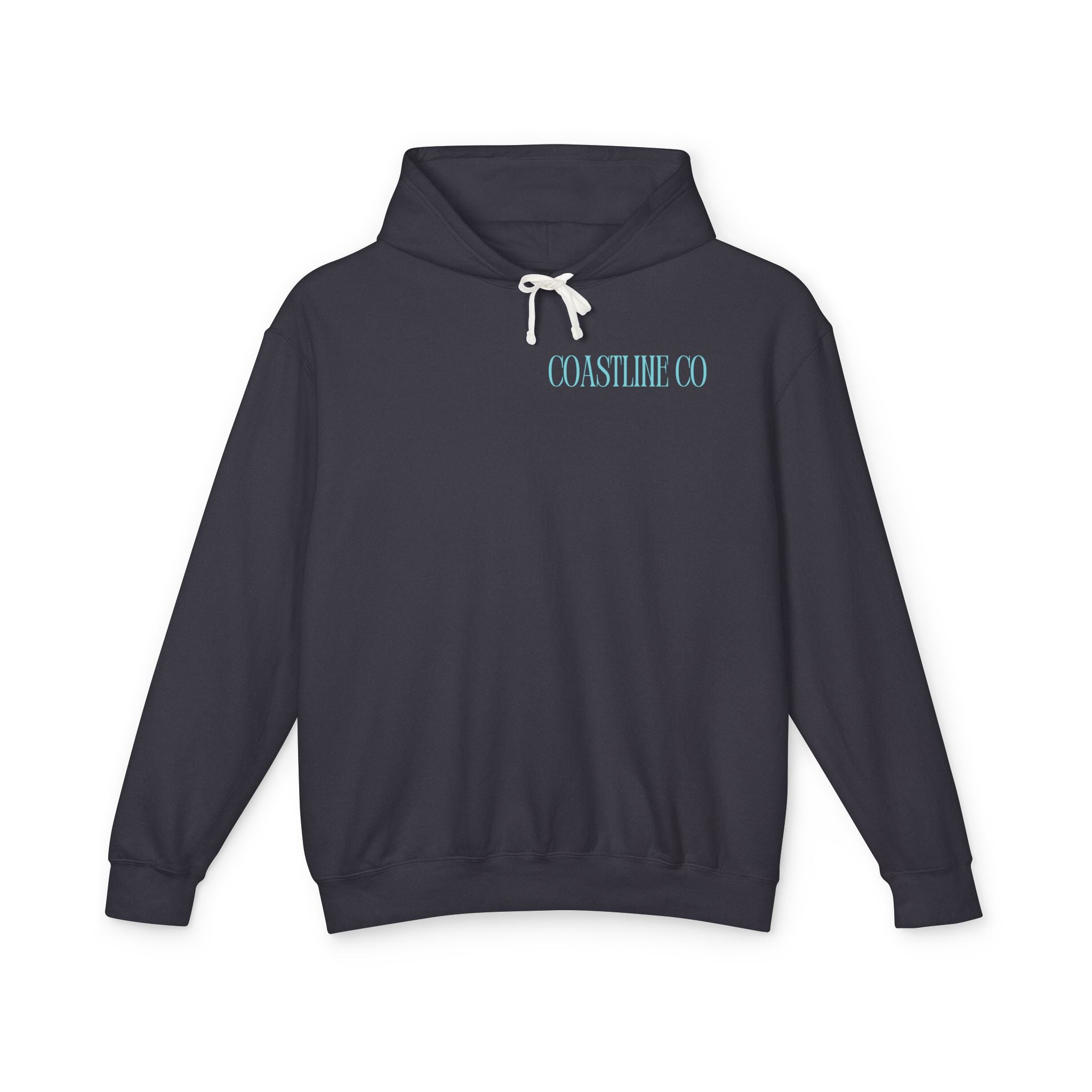 Coastline Co. Script Logo Hoodie — Beachy Lightweight Pullover