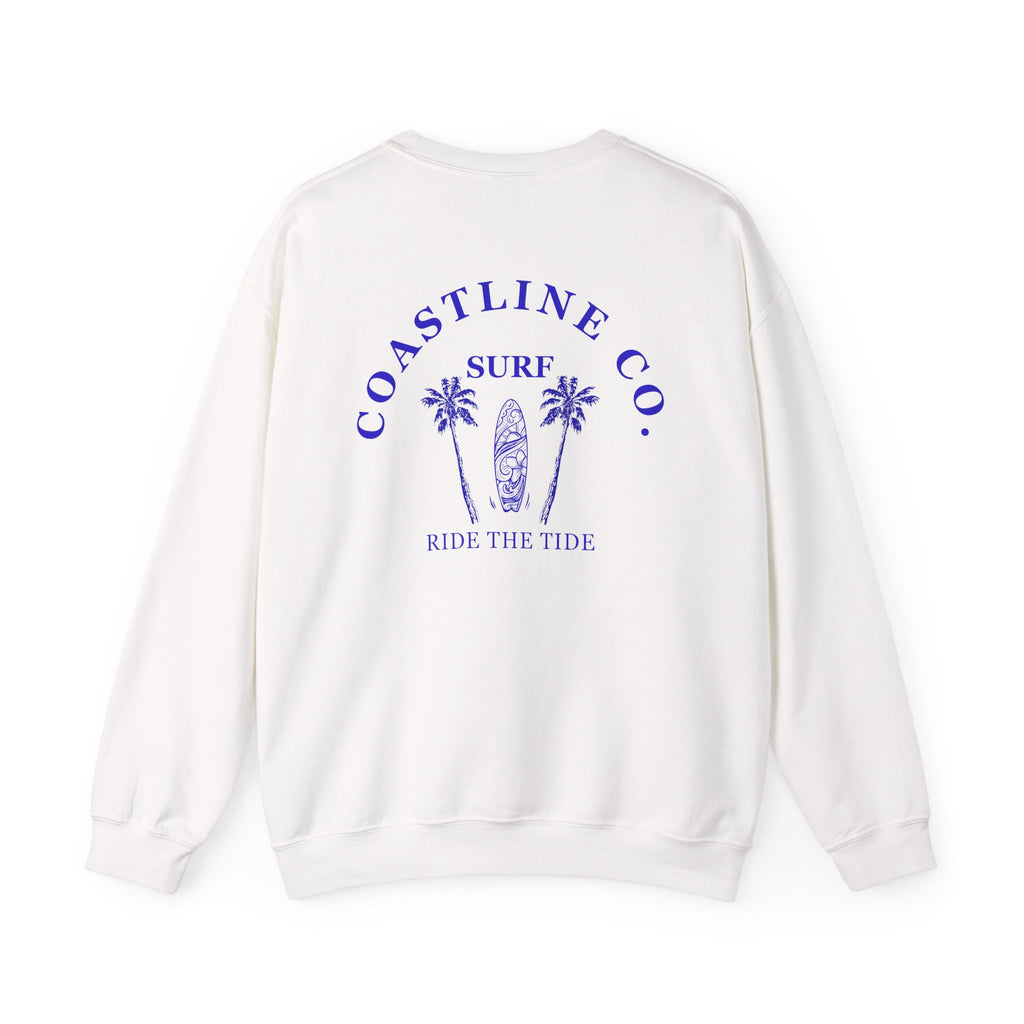 Coastline Co. Surf Crewneck Sweatshirt — 'Ride the Tide' Beach Pullover