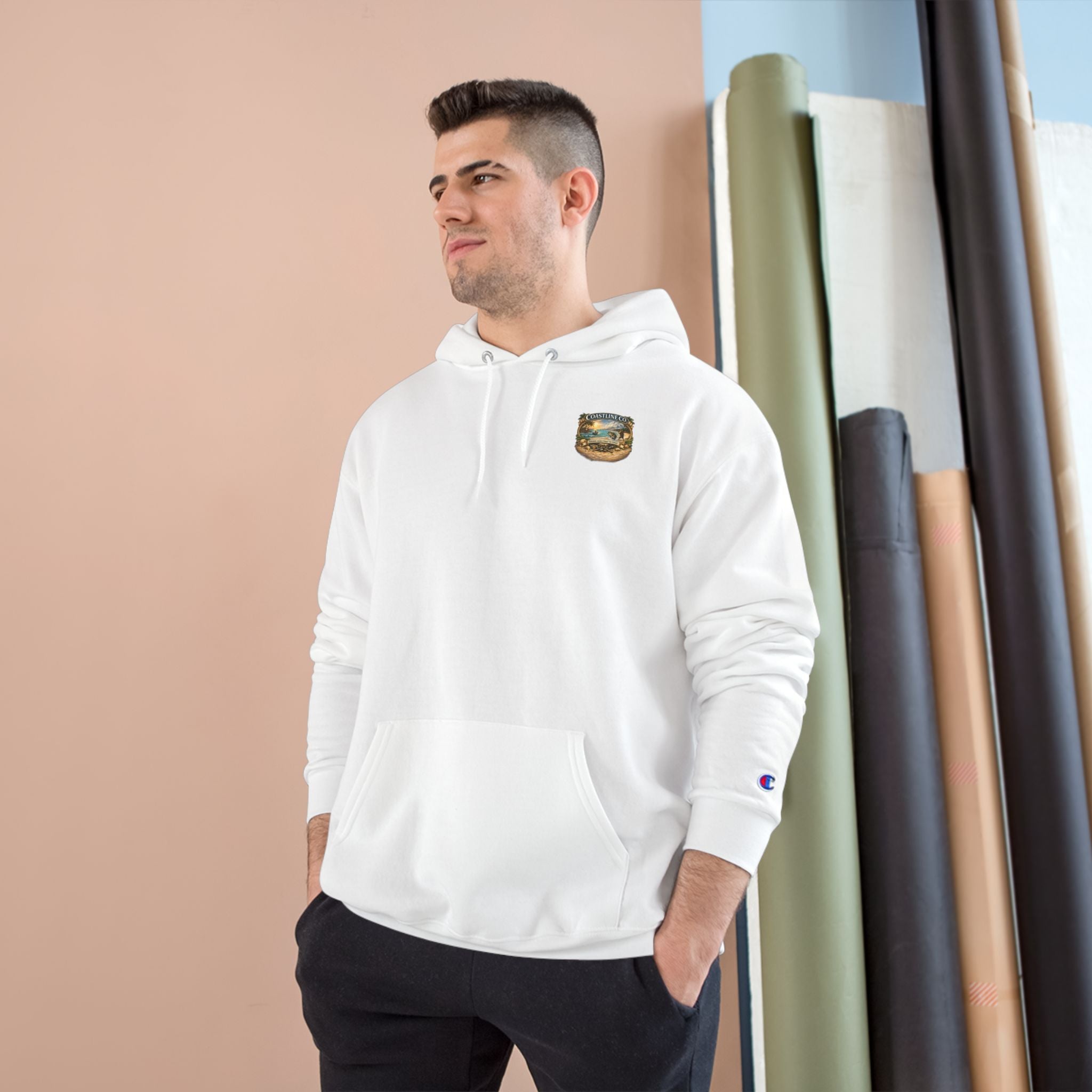 Coastline Co. Beach Scene Hoodie — Vintage Surf Sunset Pullover