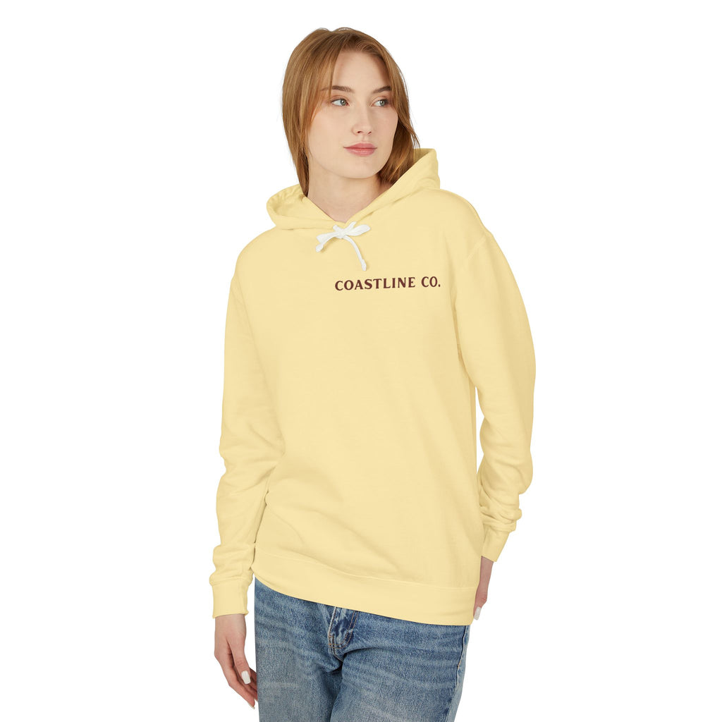 Coastline Co. Fish Logo Hoodie — Lightweight Coastal Pullover