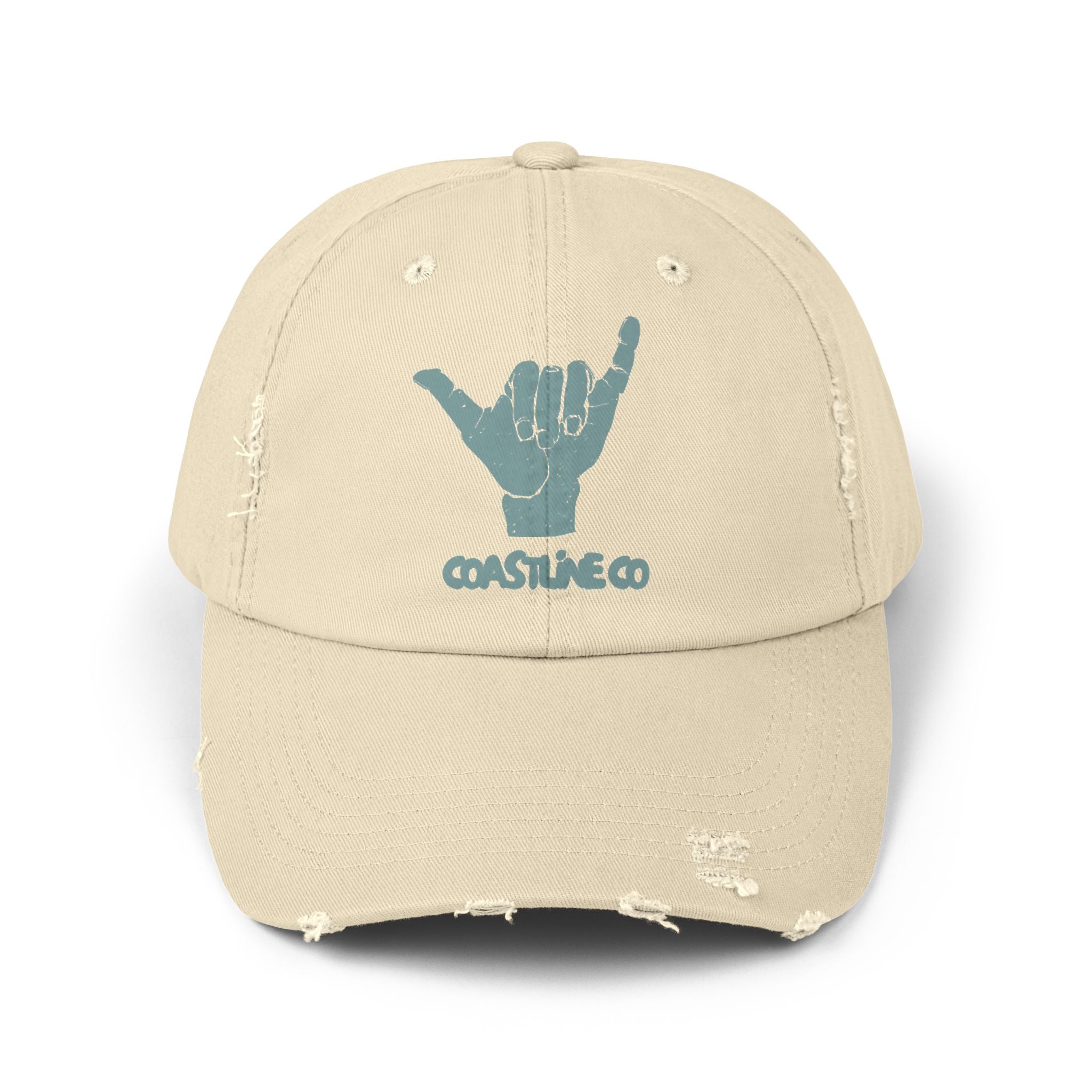 Distressed Shaka Cap — Surf Vibe Embroidered Hat