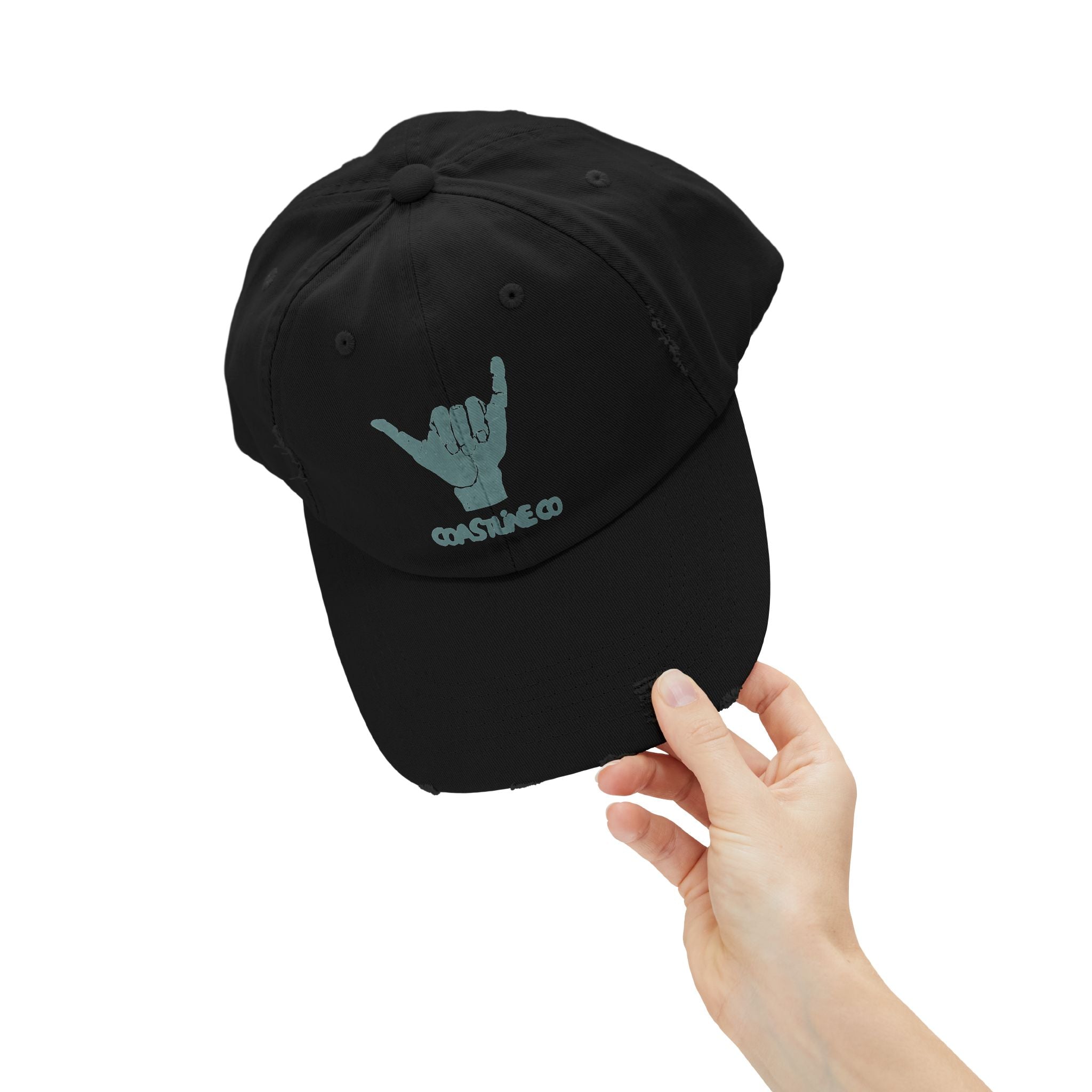 Distressed Shaka Cap — Surf Vibe Embroidered Hat