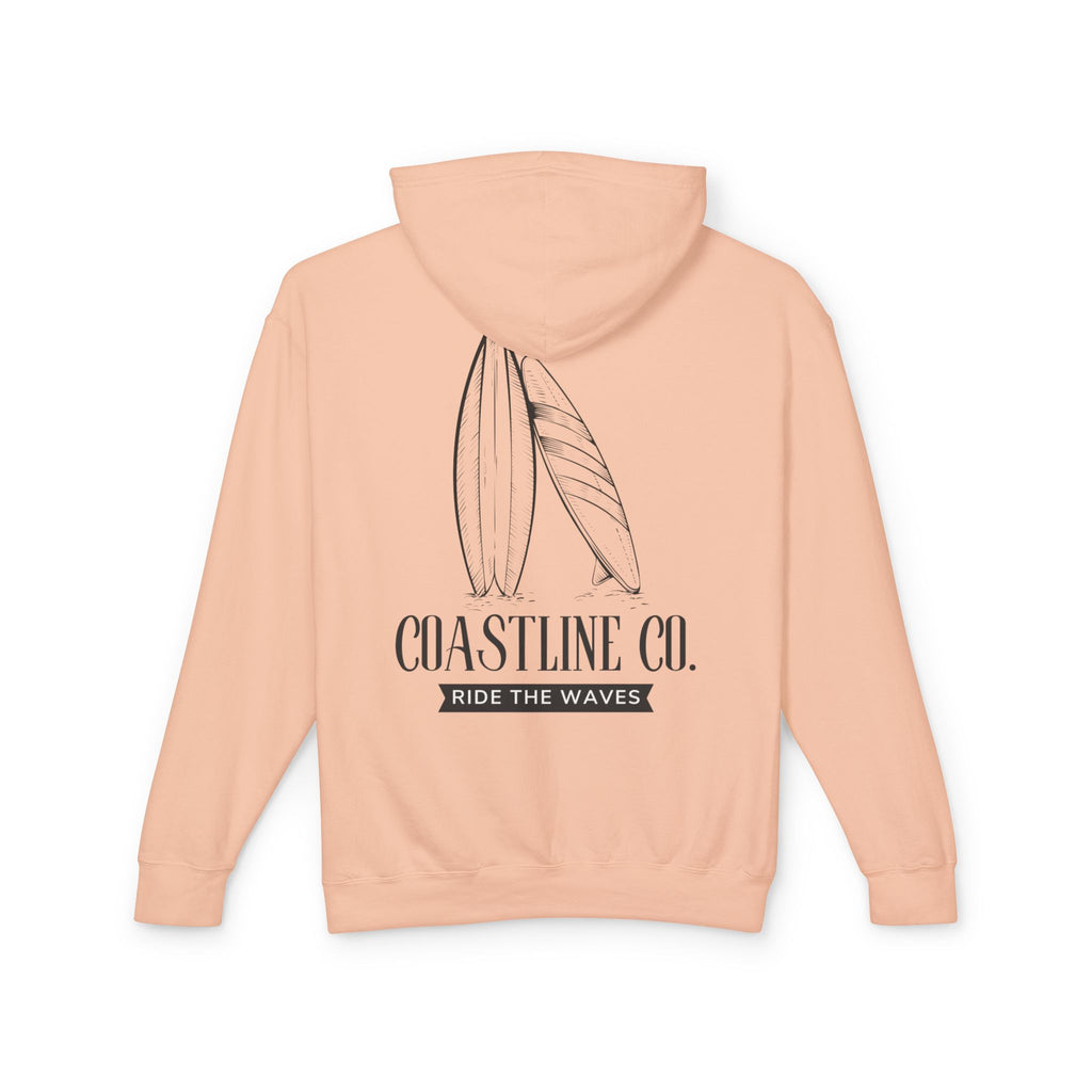 Coastline Co. Surf Hoodie — "Ride The Waves" Lightweight Hooded Sweatshirt