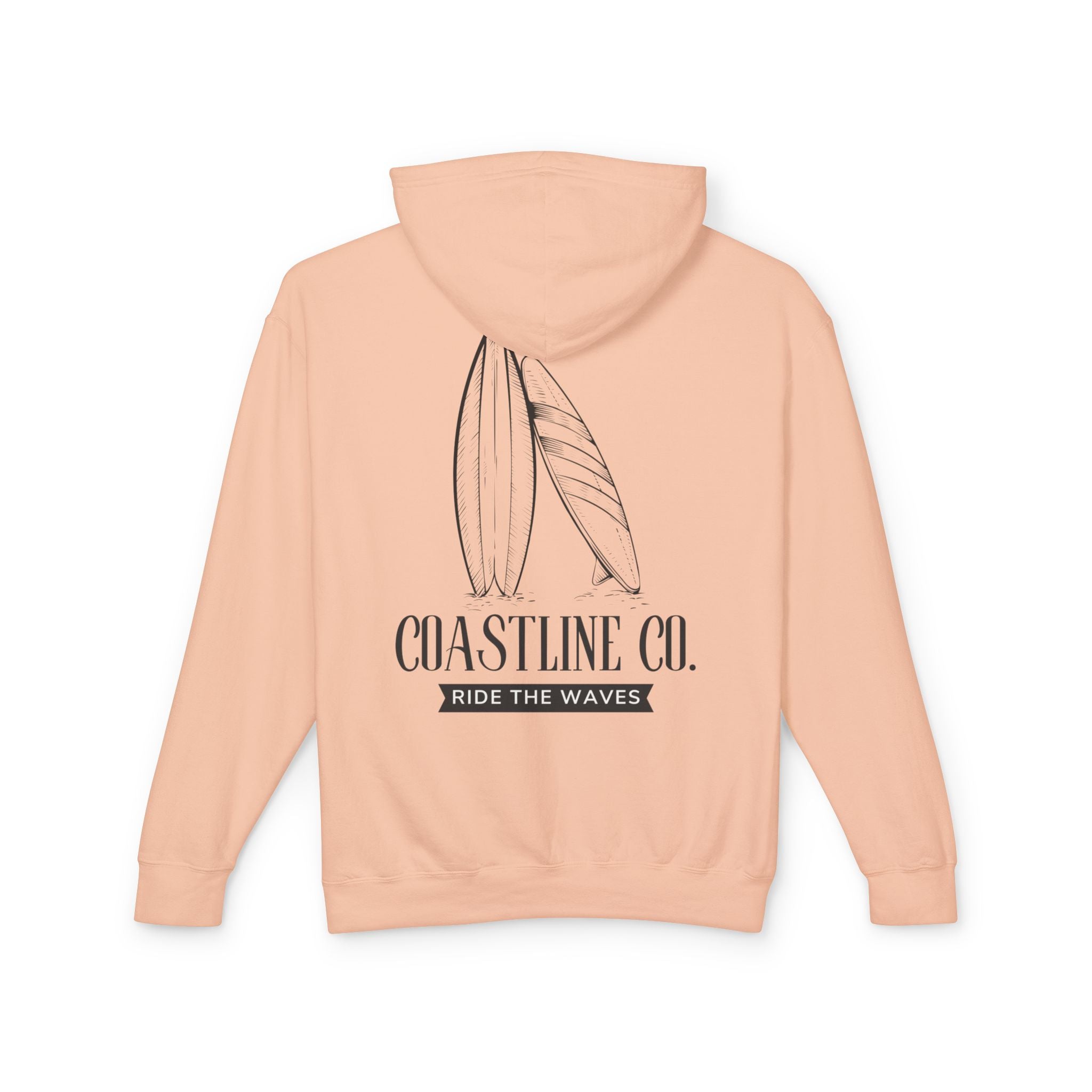 Coastline Co. Surf Hoodie — "Ride The Waves" Lightweight Hooded Sweatshirt