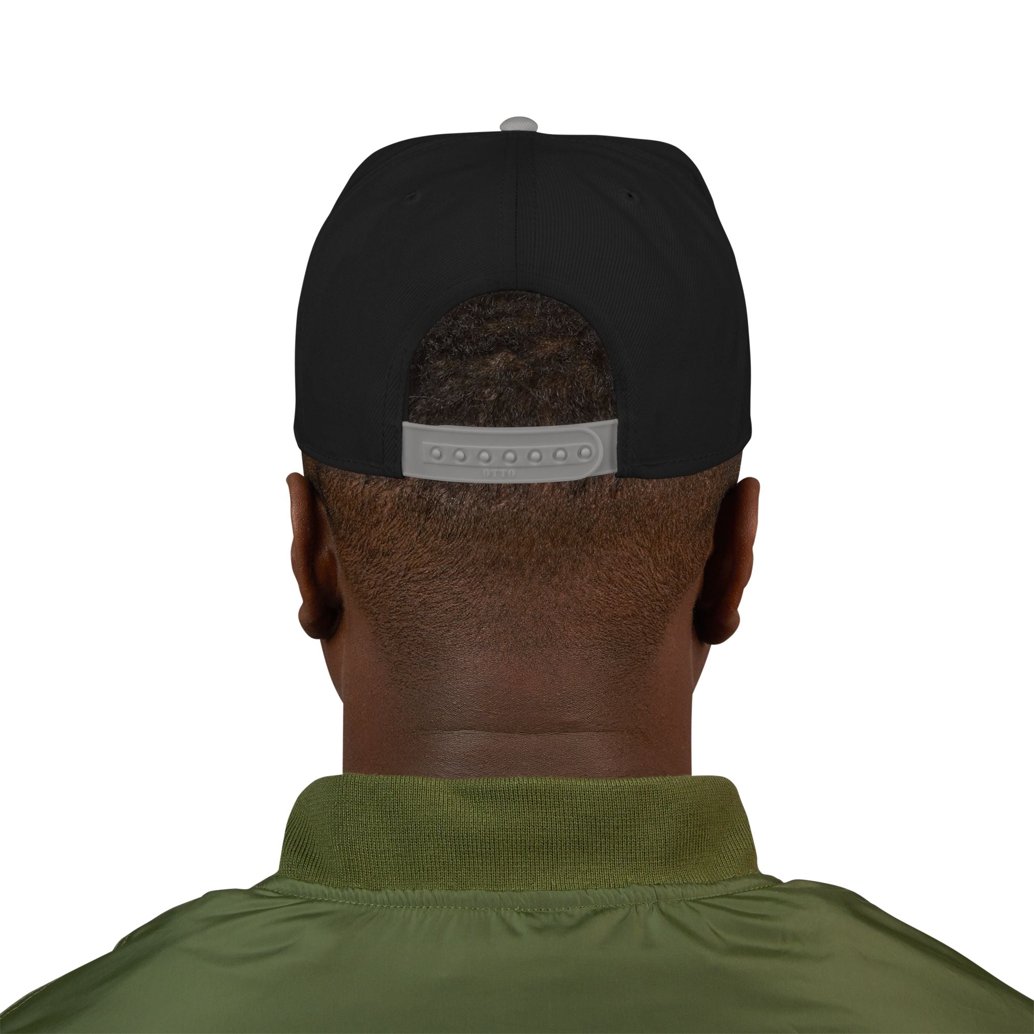 Embroidered Script Snapback Hat — Blue Silver Signature Cap