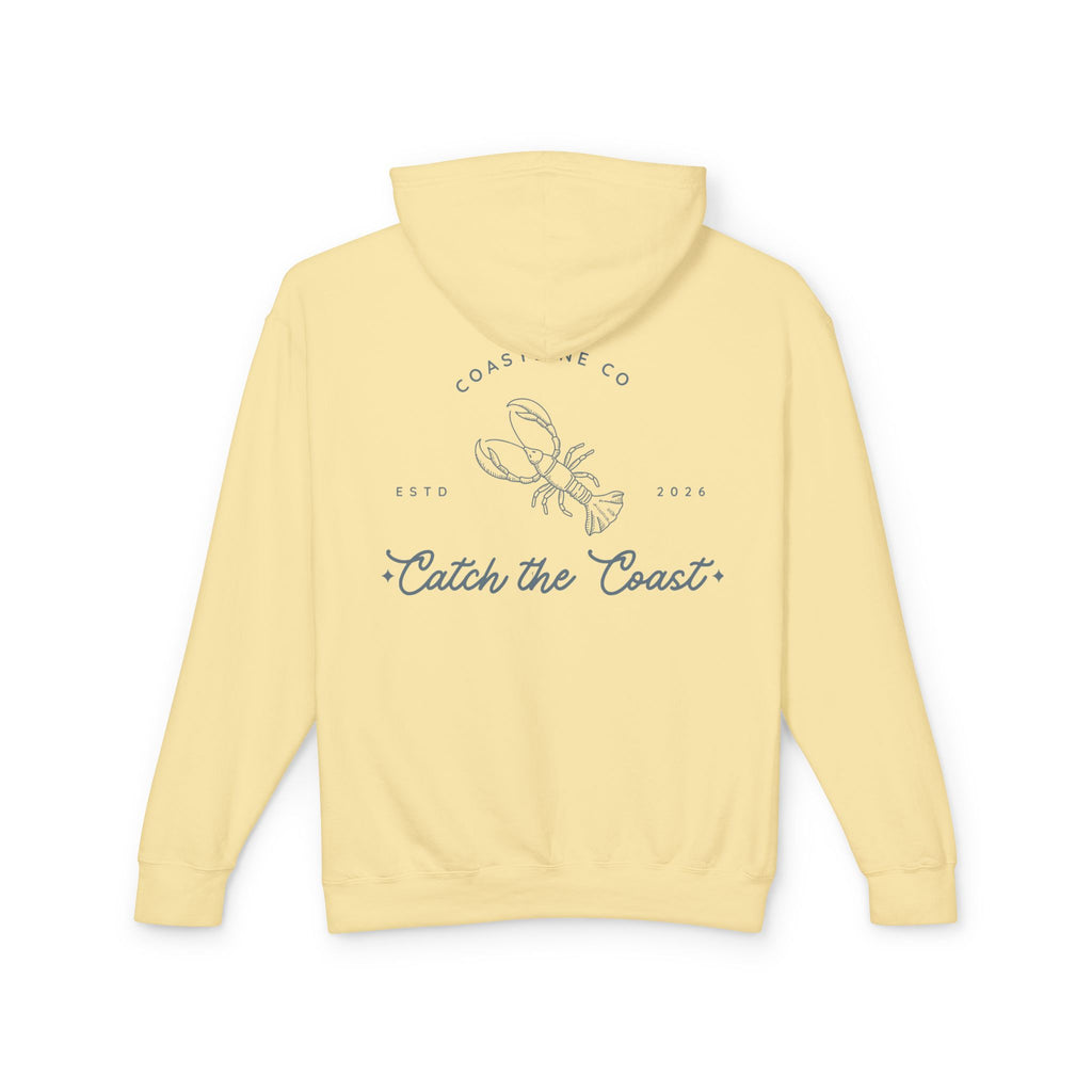 Catch the Coast Hoodie — Coastal Crab Graphic Lightweight Hooded Sweatshirt