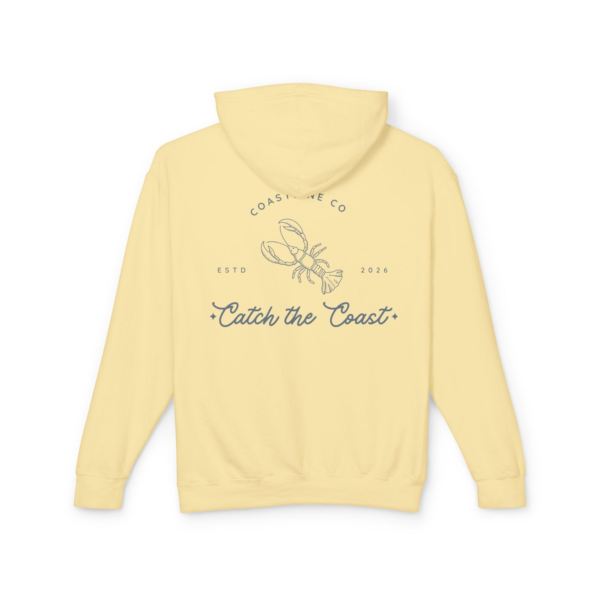 Catch the Coast Hoodie — Coastal Crab Graphic Lightweight Hooded Sweatshirt
