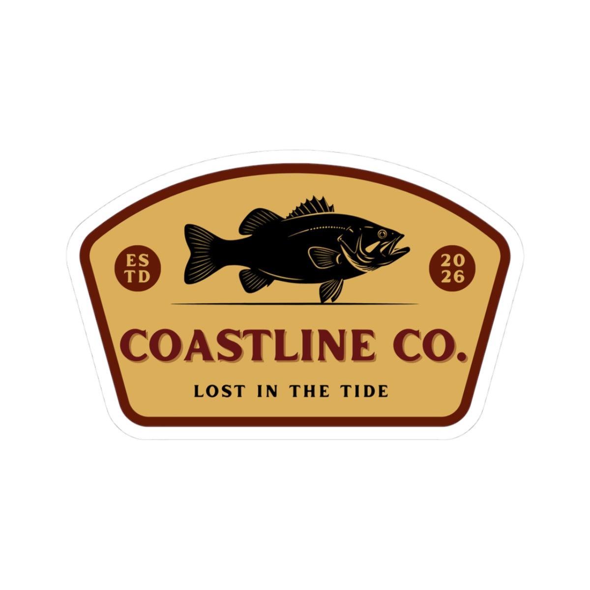 Coastline Co. Fishing Sticker — 'Lost in the Tide' Kiss-Cut Decal