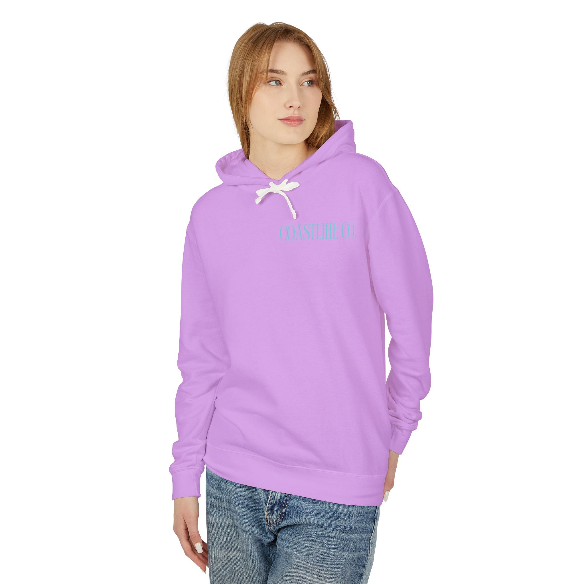Coastline Co. Script Logo Hoodie — Beachy Lightweight Pullover