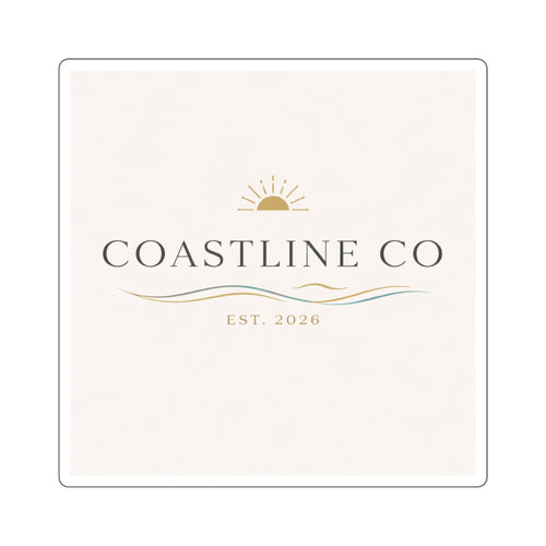 Coastline Co Square Sticker — Est. 2026 Minimal Coastal Logo Sticker