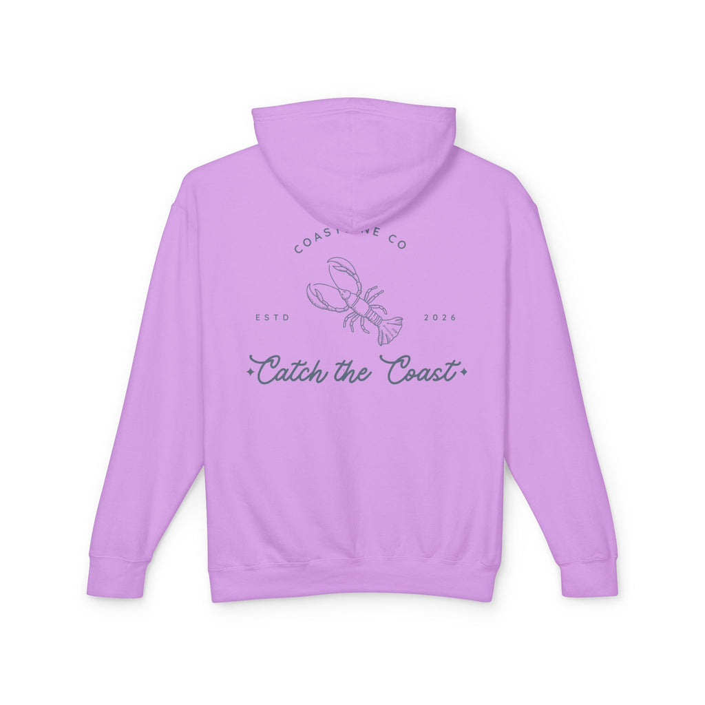 Catch the Coast Hoodie — Coastal Crab Graphic Lightweight Hooded Sweatshirt