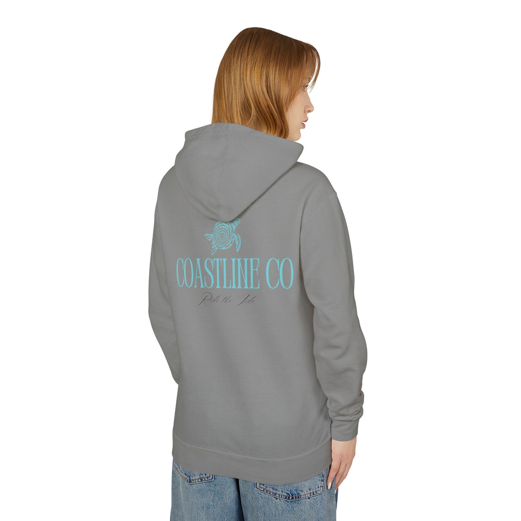 Coastline Co. Script Logo Hoodie — Beachy Lightweight Pullover