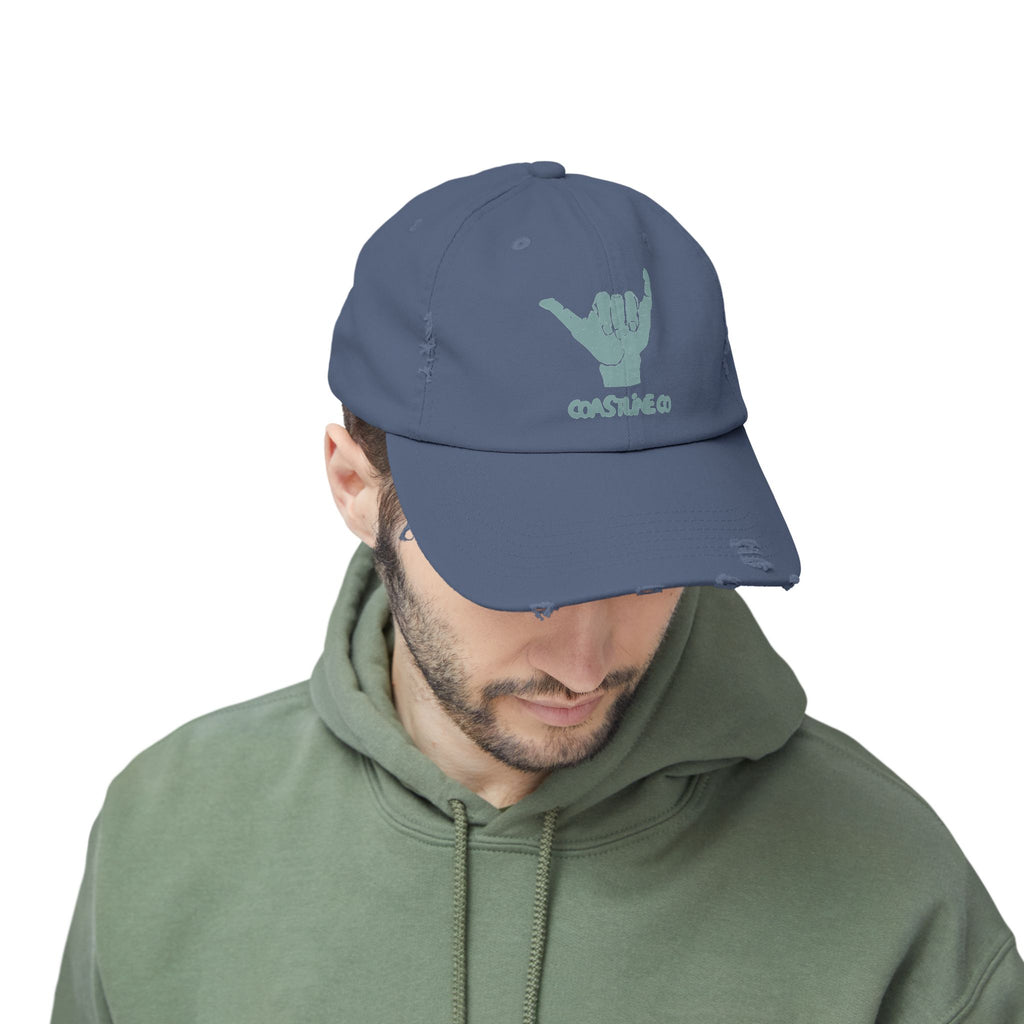 Distressed Shaka Cap — Surf Vibe Embroidered Hat