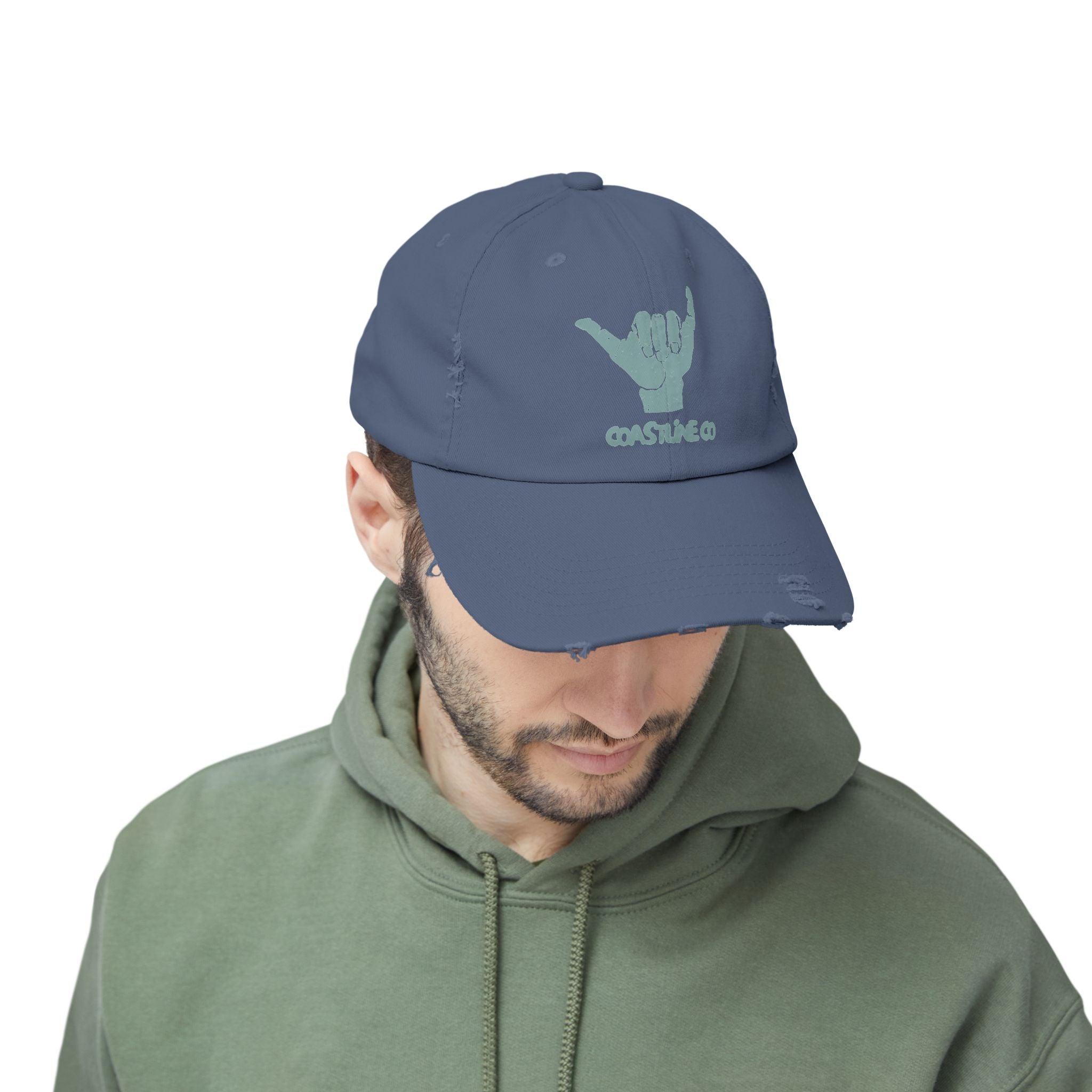 Distressed Shaka Cap — Surf Vibe Embroidered Hat