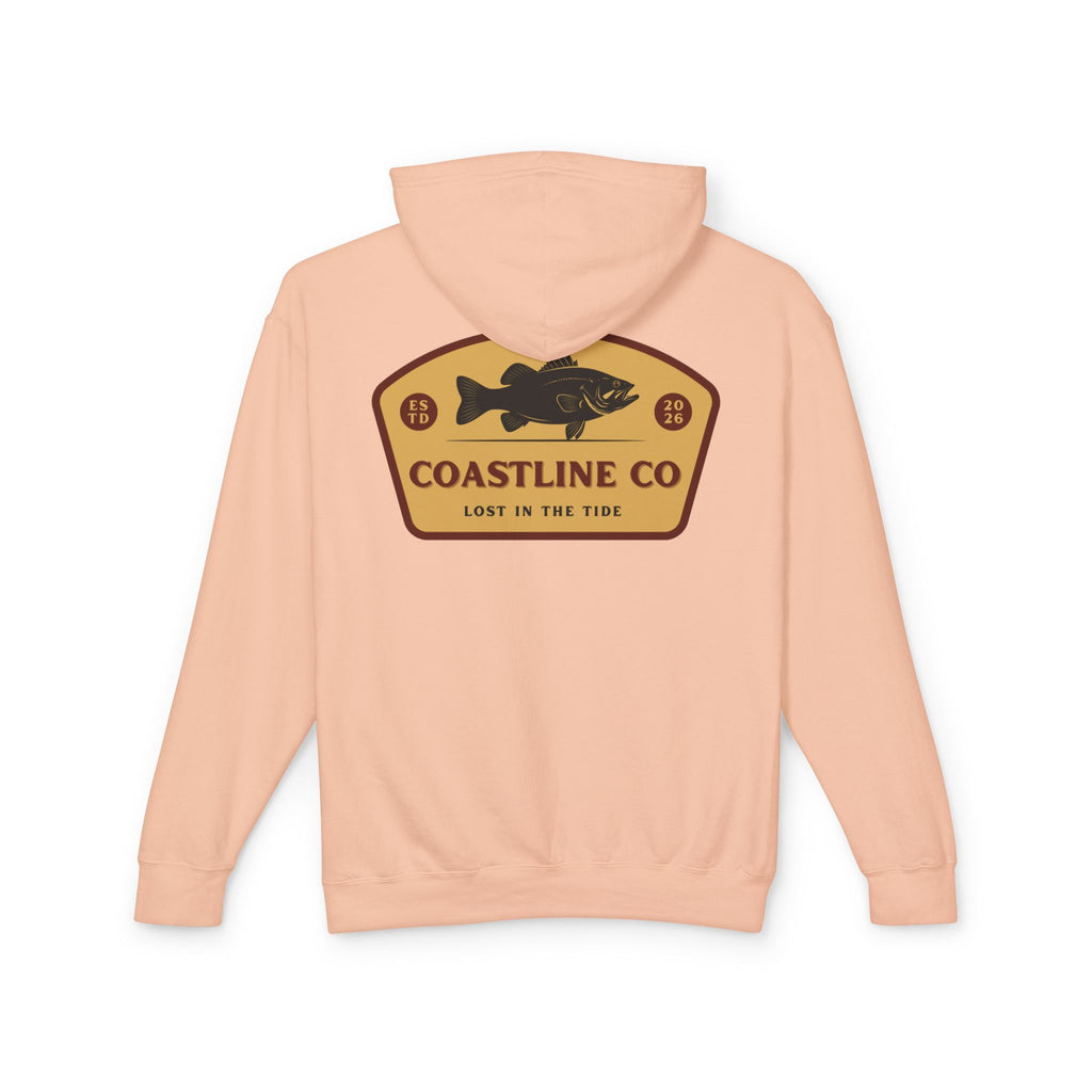 Coastline Co. Fish Logo Hoodie — Lightweight Coastal Pullover