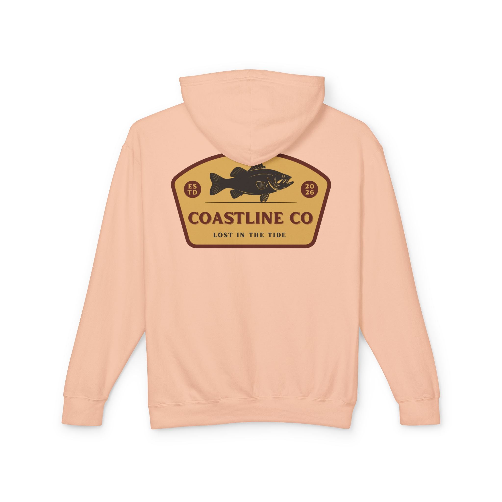 Coastline Co. Fish Logo Hoodie — Lightweight Coastal Pullover