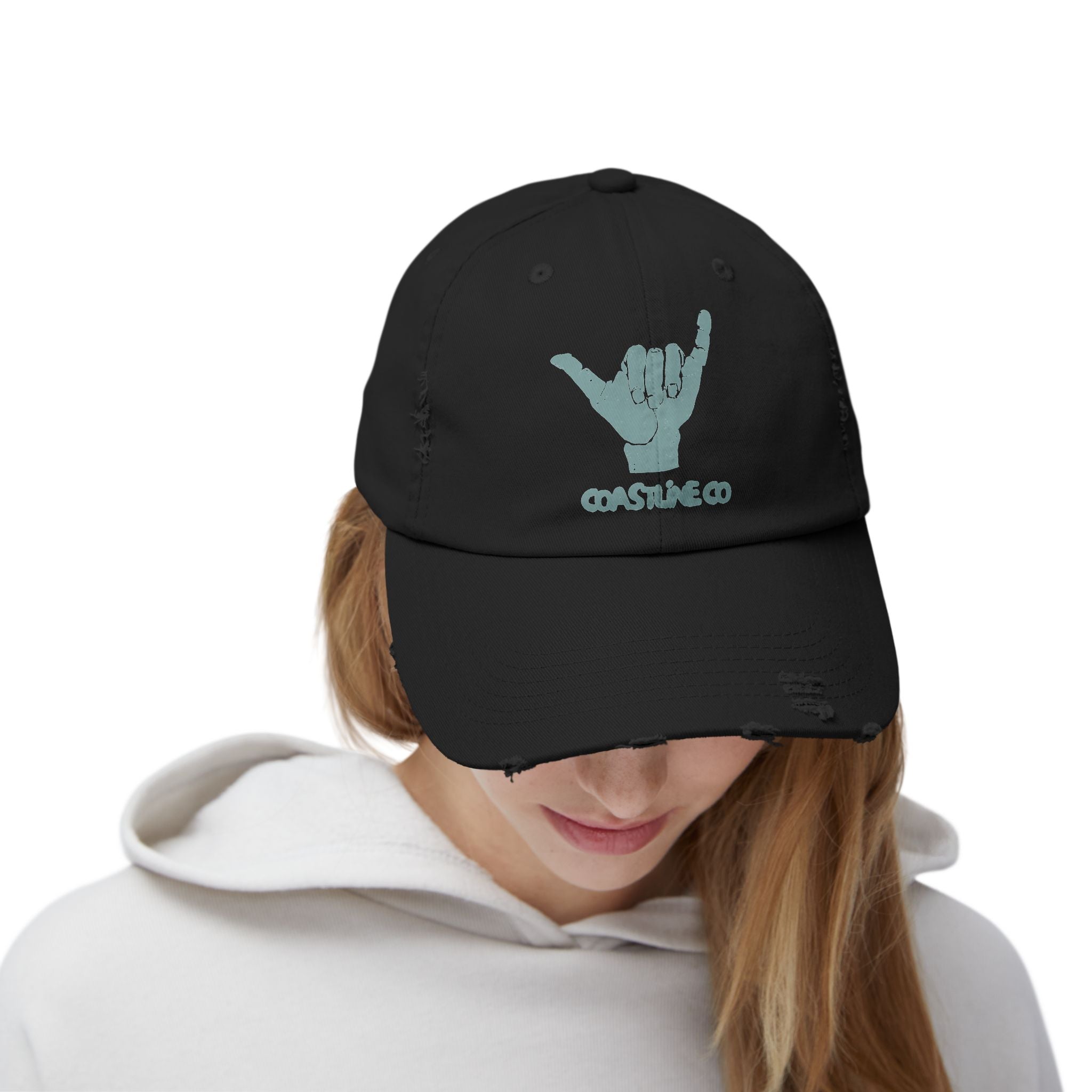 Distressed Shaka Cap — Surf Vibe Embroidered Hat