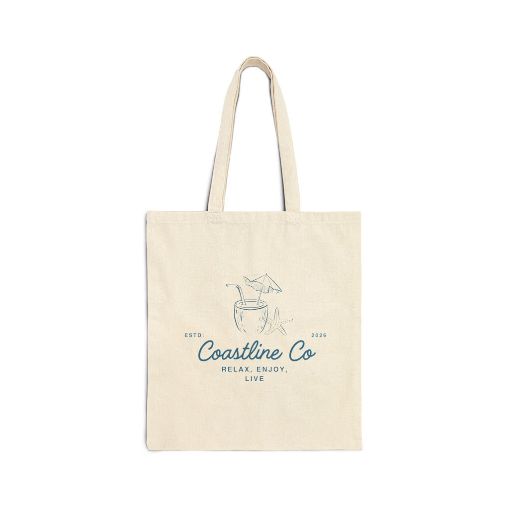 Coastline Co Canvas Tote Bag — Relax, Enjoy Beach Market Tote