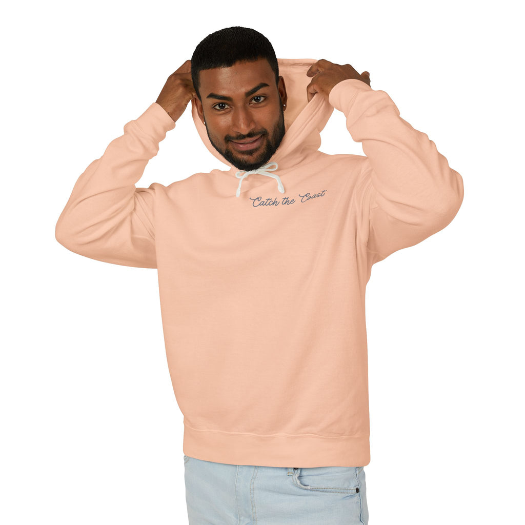 Catch the Coast Hoodie — Coastal Crab Graphic Lightweight Hooded Sweatshirt