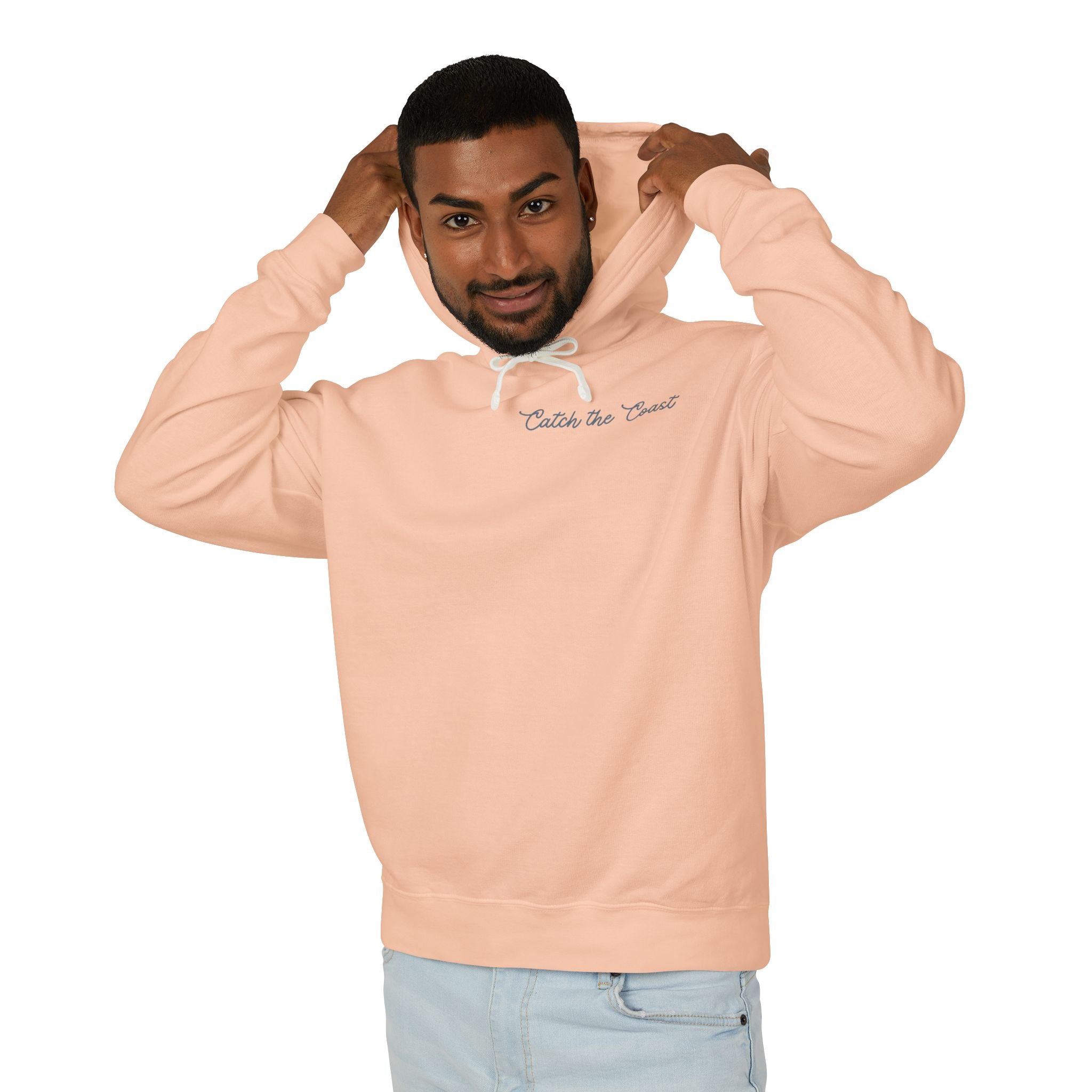 Catch the Coast Hoodie — Coastal Crab Graphic Lightweight Hooded Sweatshirt