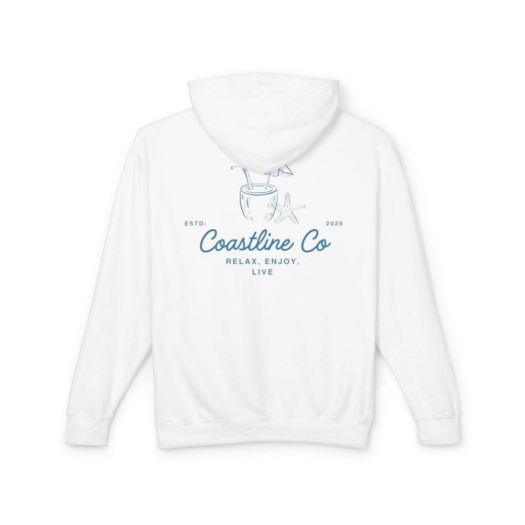 Coastline Co. Relax & Enjoy Lightweight Hoodie — Beach Graphic Pullover